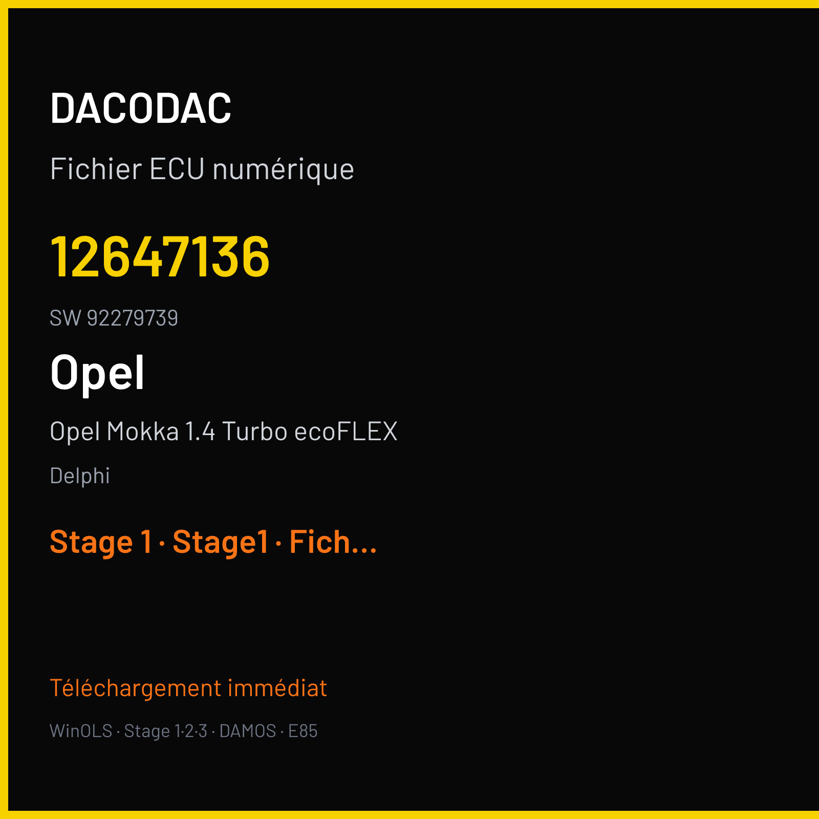 Opel Mokka 1.4 Turbo ecoFLEX 140 ch — Delphi — 12647136 · 92279739 — Stage 1