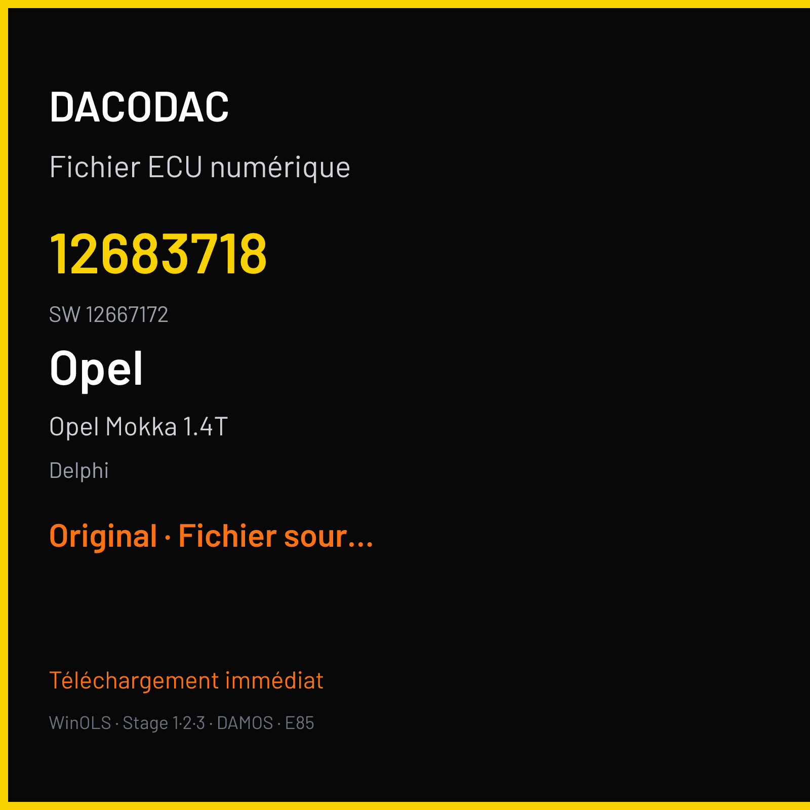 Opel Mokka 1.4T 140 ch (2016) — Delphi — 12683718 · 12667172 · E78 — Original