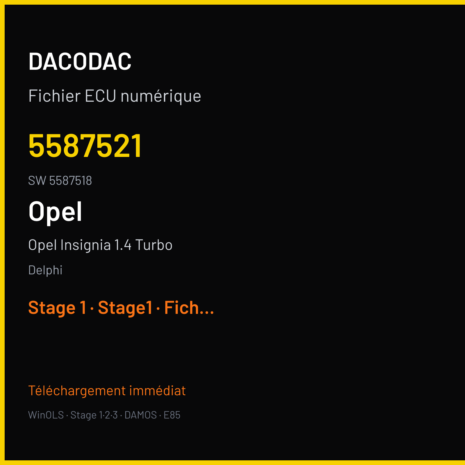 Opel Insignia 1.4 Turbo (2013) — Delphi — 5587521 · 5587518 — Stage 1