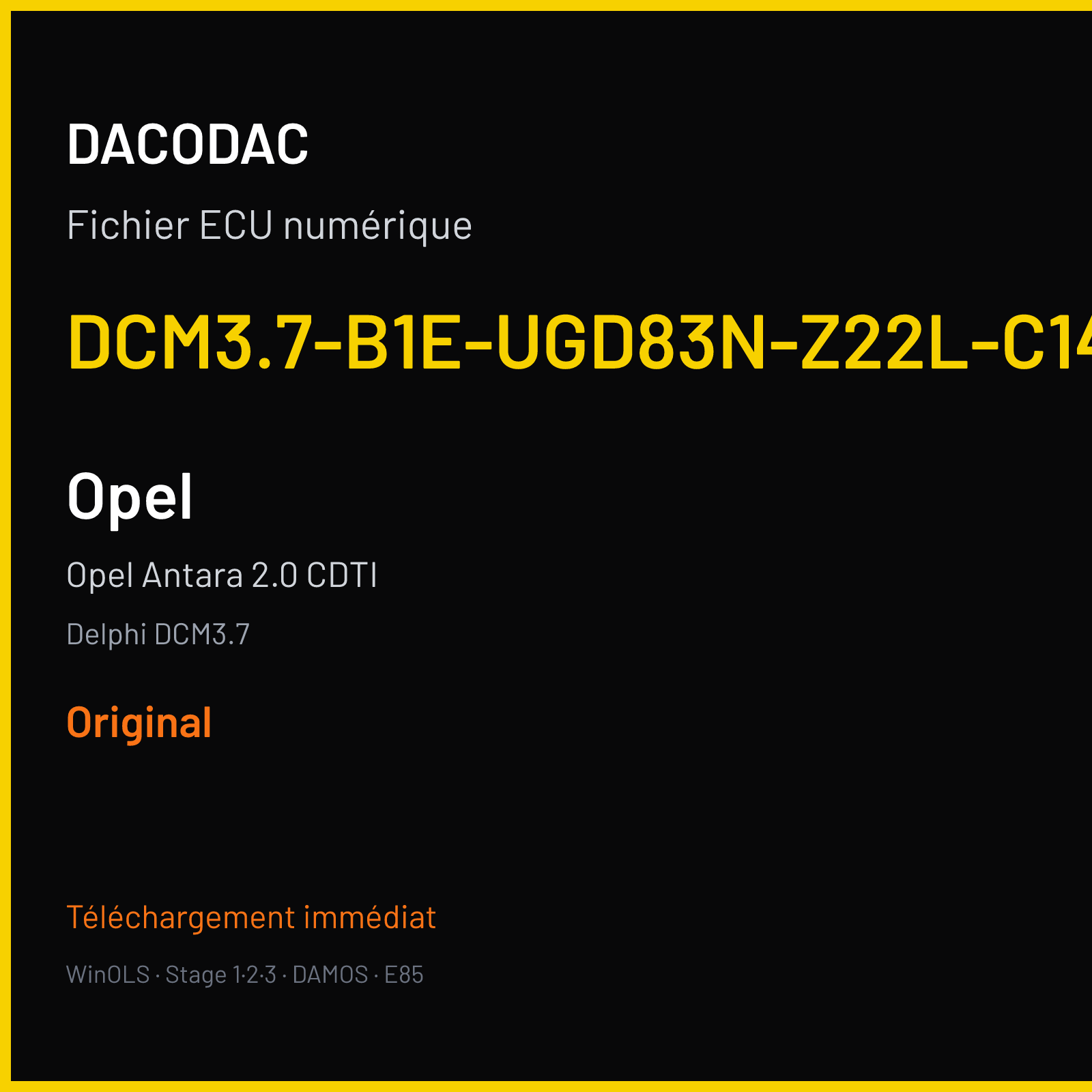 Opel Antara 2.0 CDTI (2012) — Delphi DCM3.7 — DCM3.7-B1E-UGD83N-Z22L-C140S-12EU-M2-G-M120323 — Original