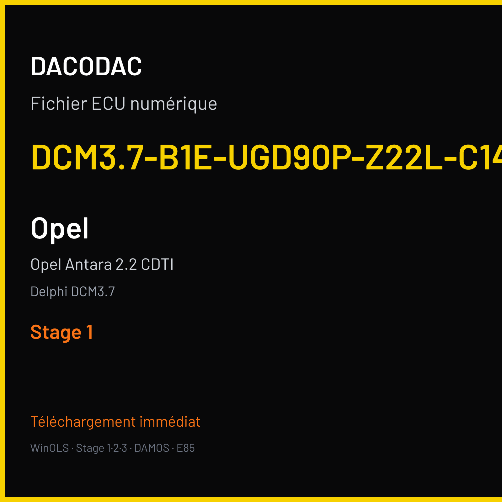 Opel Antara 2.2 CDTI (2013) — Delphi DCM3.7 — DCM3.7-B1E-UGD90P-Z22L-C140S-13EU-M2-G-D130313 — Stage 1