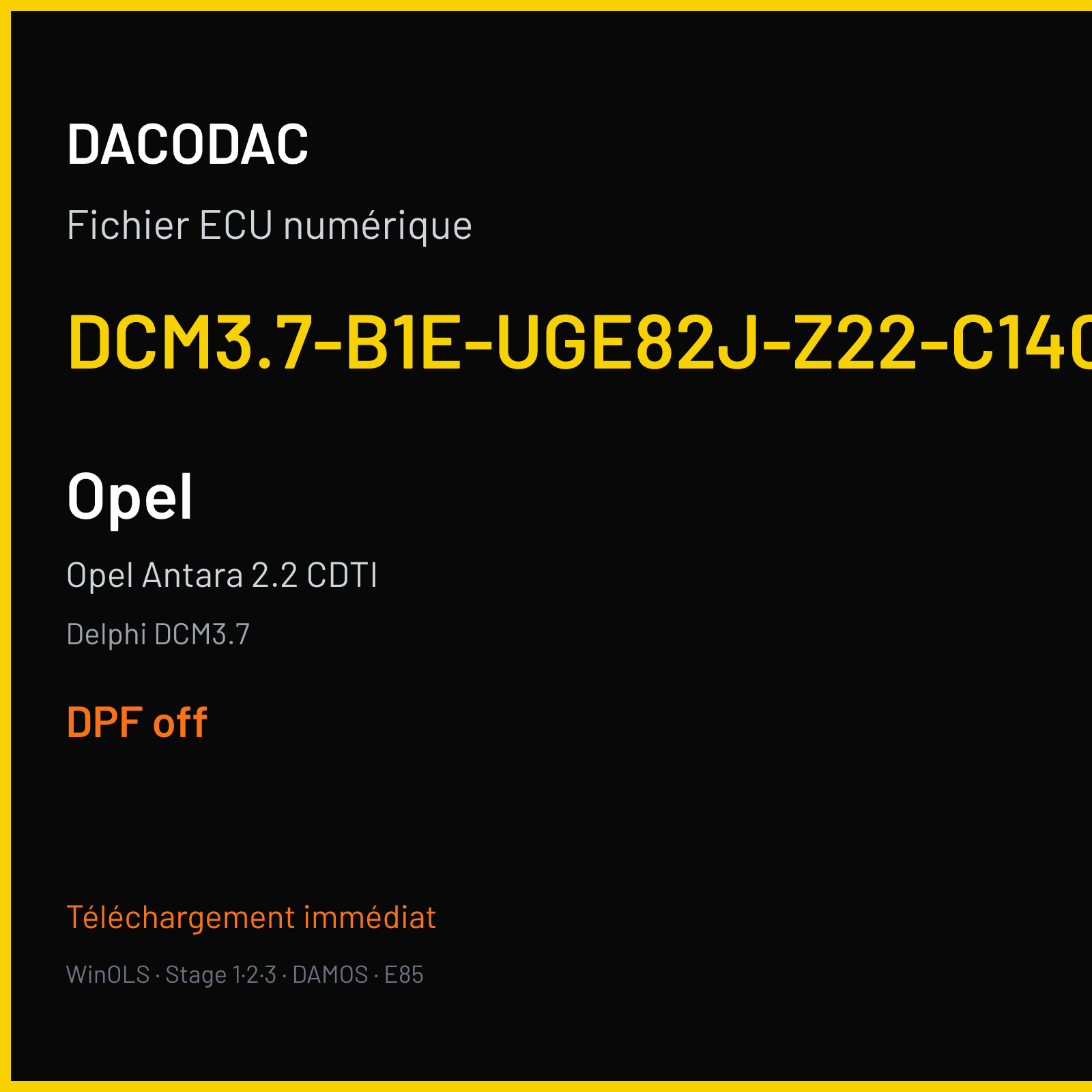Opel Antara 2.2 CDTI — Delphi DCM3.7 — DCM3.7-B1E-UGE82J-Z22-C140-M2-118-N-DE-P-A-120418 — DPF off