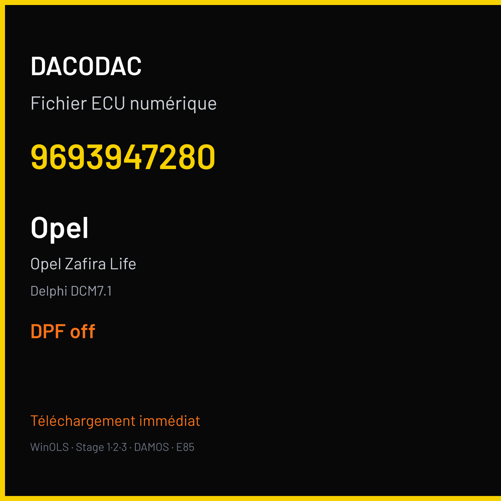 Opel Zafira Life (2020) — Delphi DCM7.1 — 9693947280 — DPF off