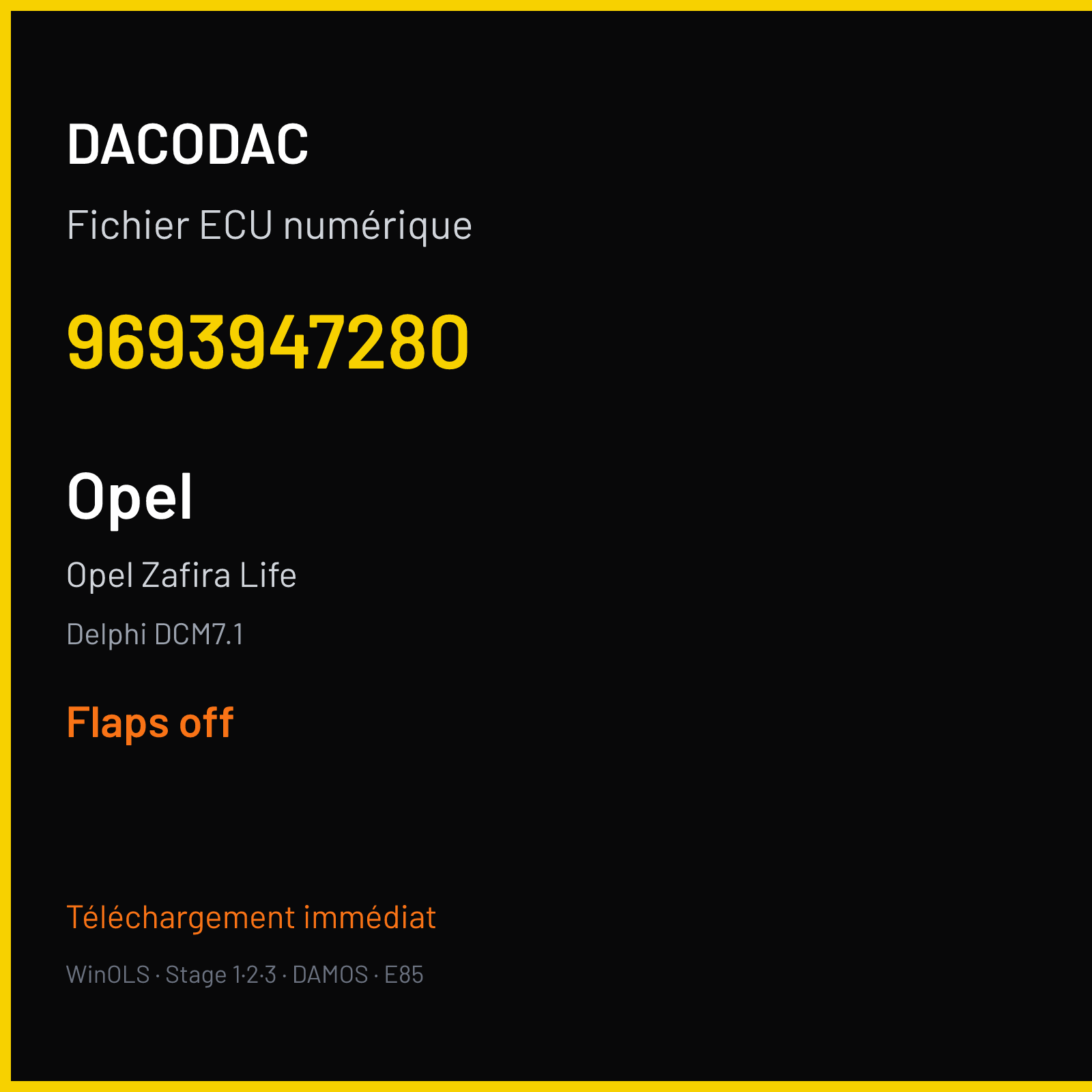 Opel Zafira Life (2020) — Delphi DCM7.1 — 9693947280 — Flaps off