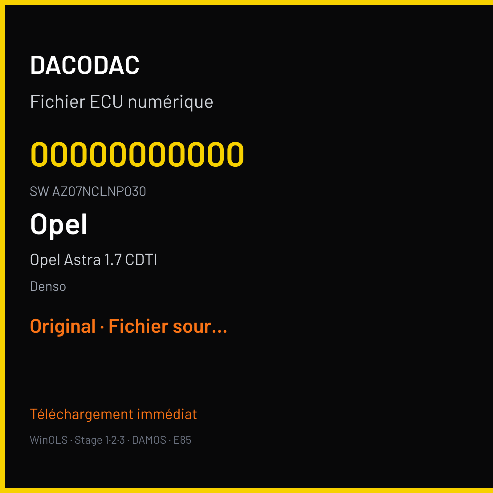 Opel Astra 1.7 CDTI (2007) — Denso — 00000000000 · AZ07NCLNP030 — Original