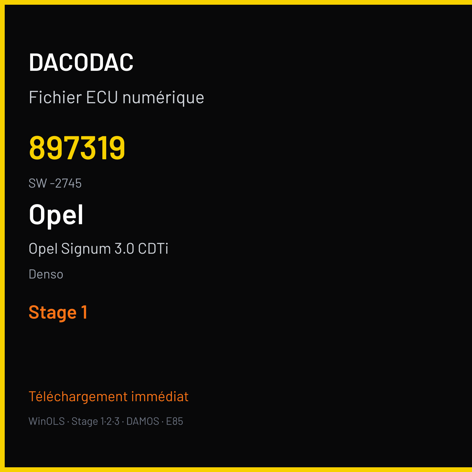 Opel Signum 3.0 CDTi 177 ch (2005) — Denso — 897319 · -2745 · 24451764 275800 — Stage 1