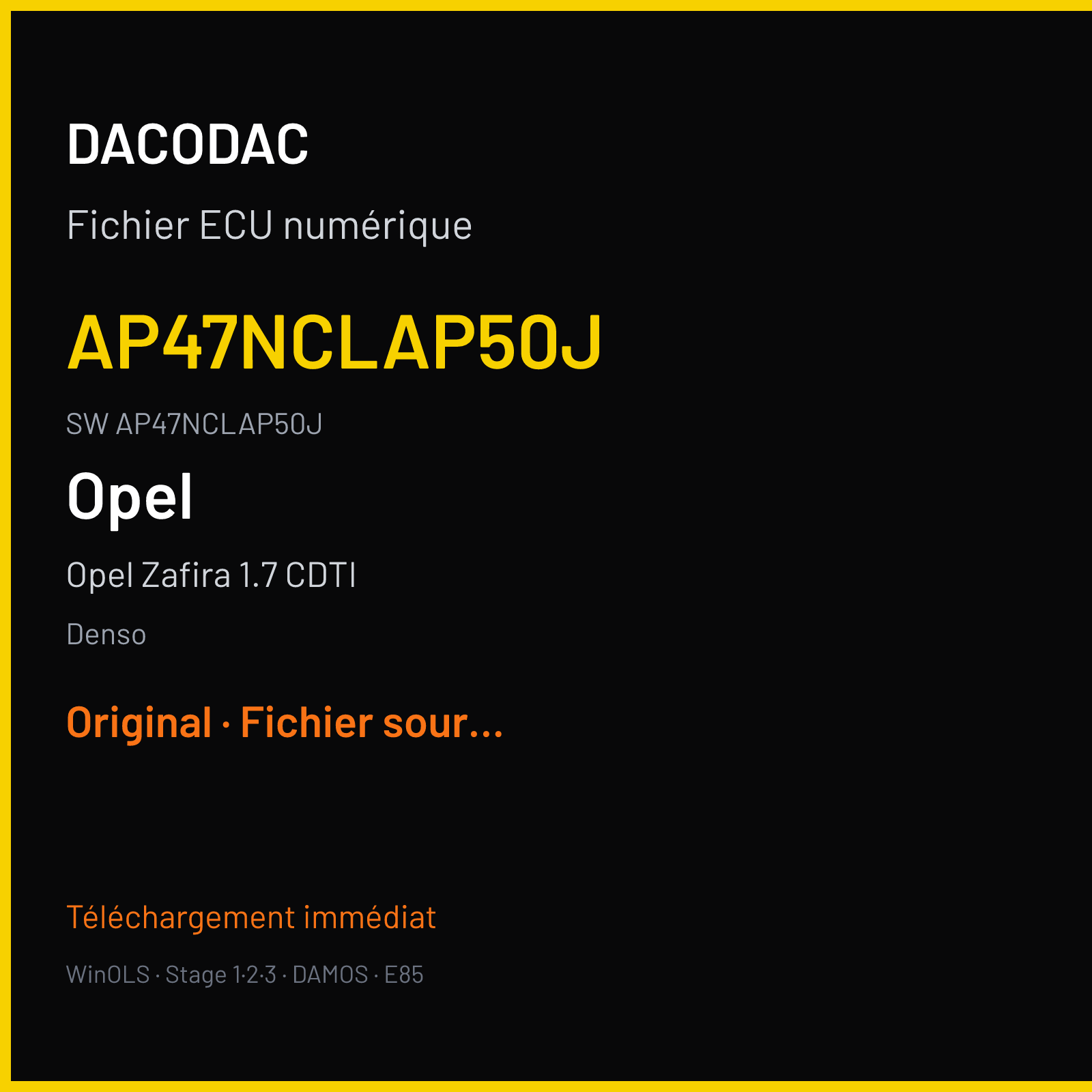 Opel Zafira 1.7 CDTI (2008) — Denso — AP47NCLAP50J · AP47NCLAP50J — Original