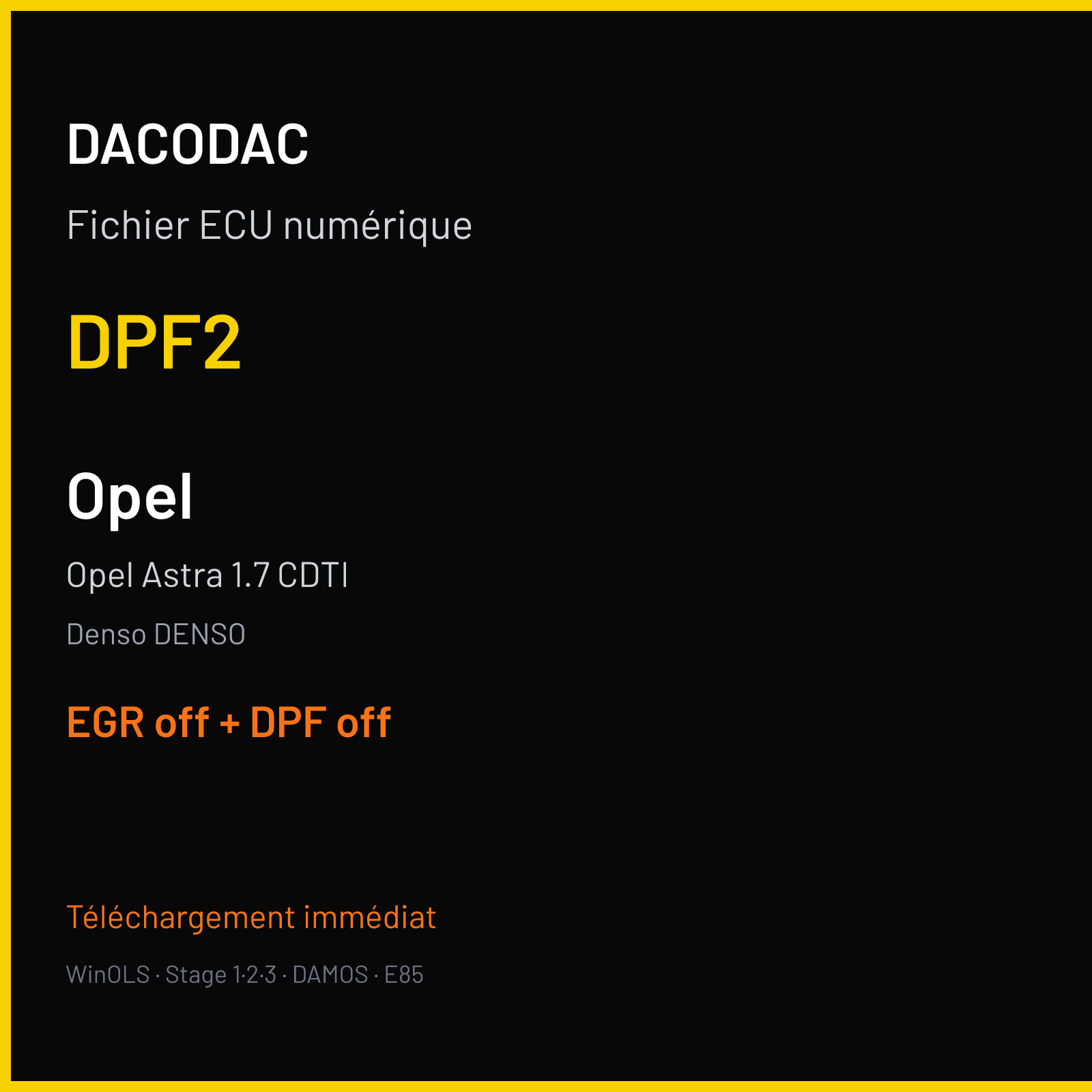 Opel Astra 1.7 CDTI (2008) — Denso DENSO — DPF2 — EGR off + DPF off