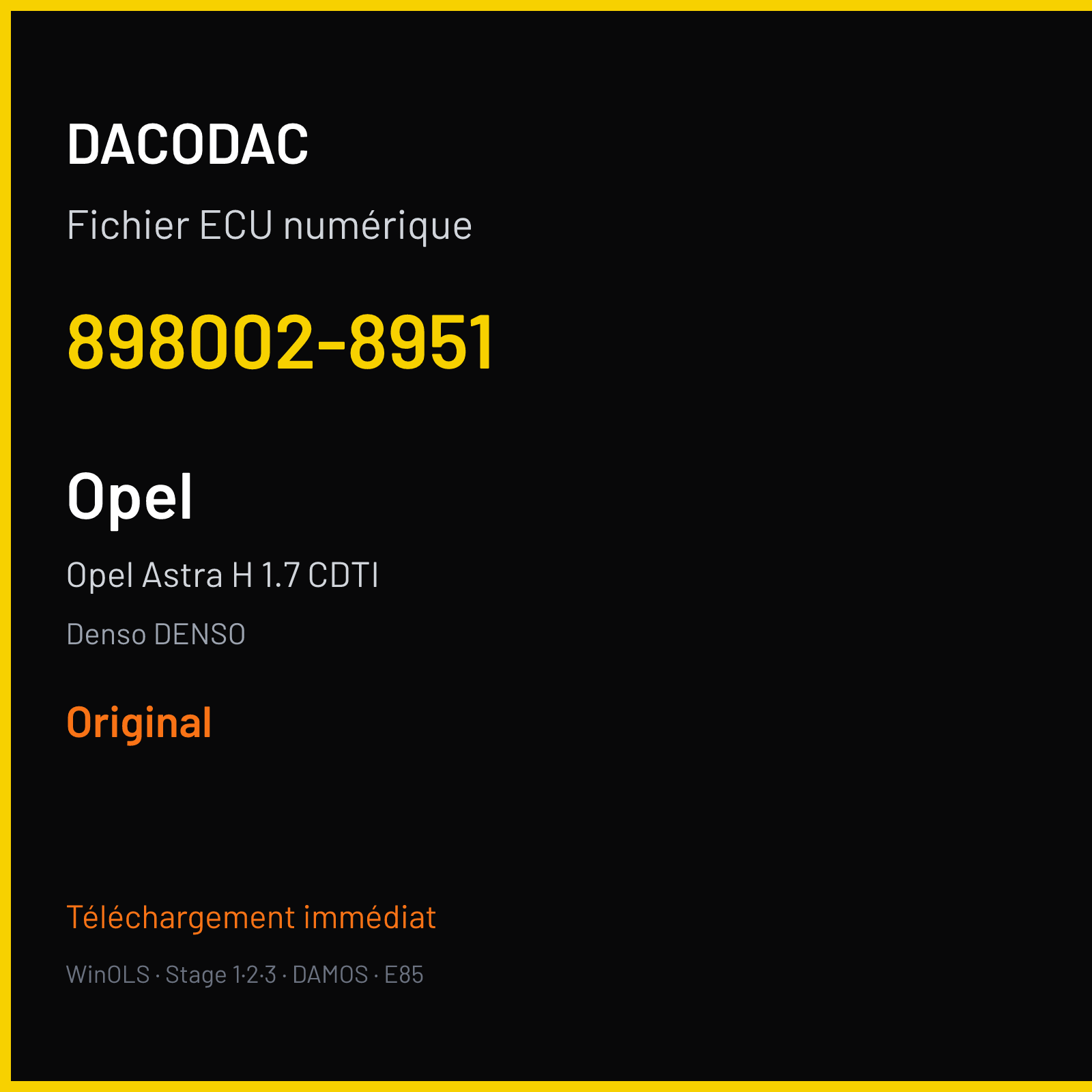 Opel Astra H 1.7 CDTI (2007) — Denso DENSO — 898002-8951 — Original
