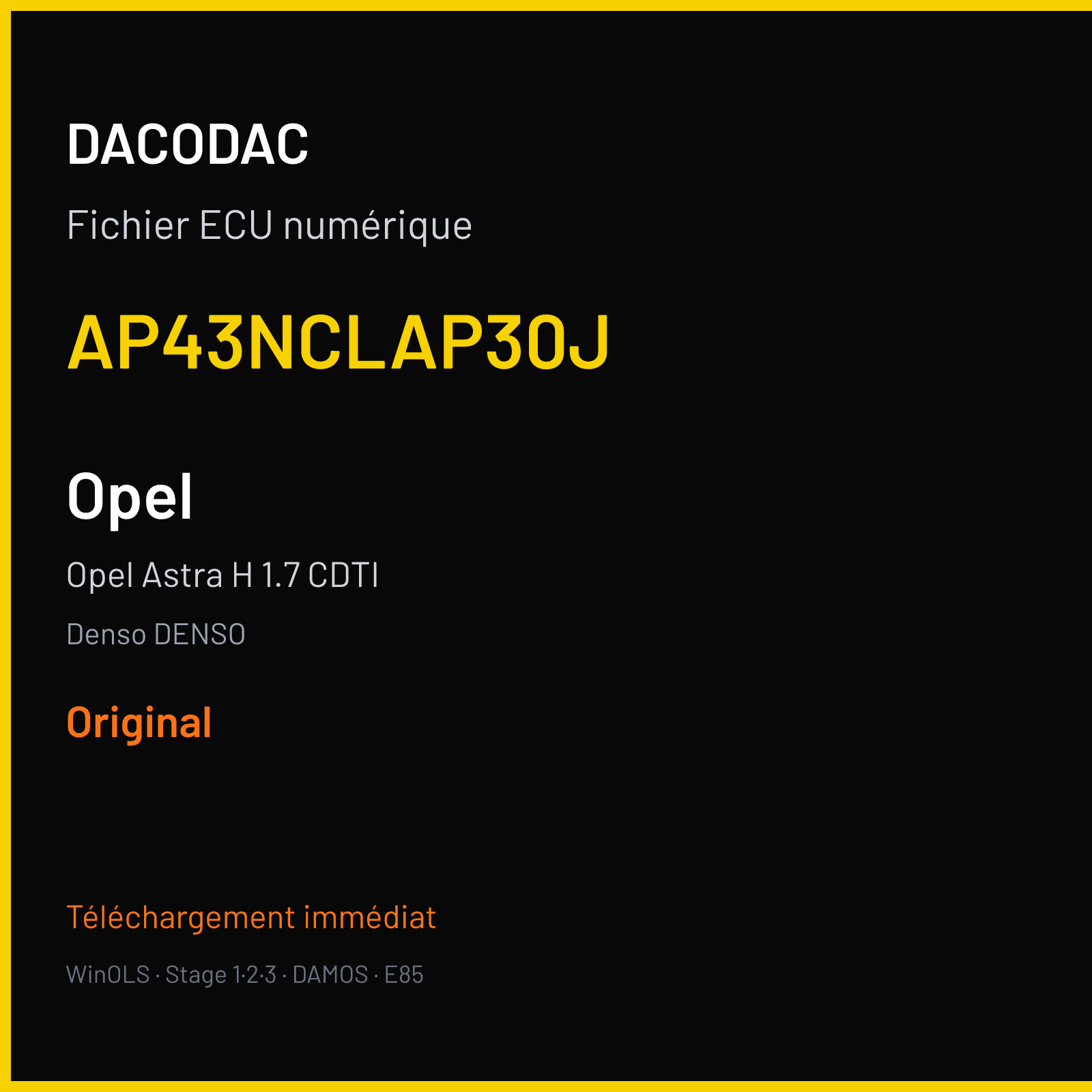 Opel Astra H 1.7 CDTI (2007) — Denso DENSO — AP43NCLAP30J — Original