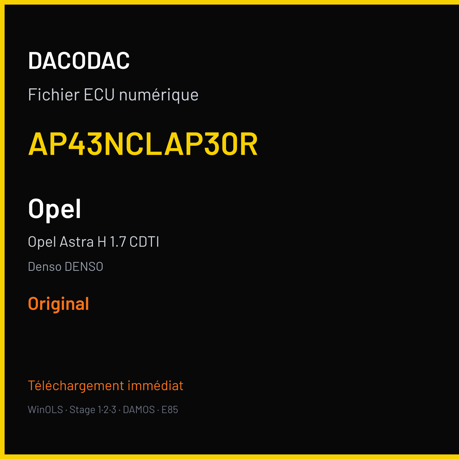 Opel Astra H 1.7 CDTI (2007) — Denso DENSO — AP43NCLAP30R — Original