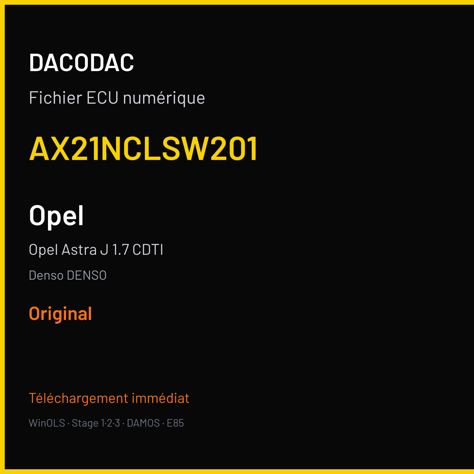 Opel Astra J 1.7 CDTI — Denso DENSO — AX21NCLSW201 — Original