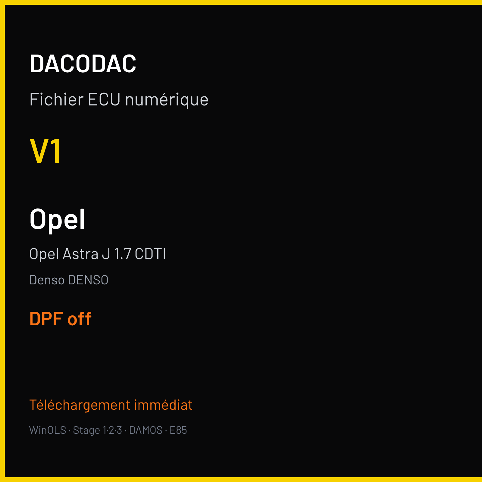 Opel Astra J 1.7 CDTI (2010) — Denso DENSO — V1 — DPF off