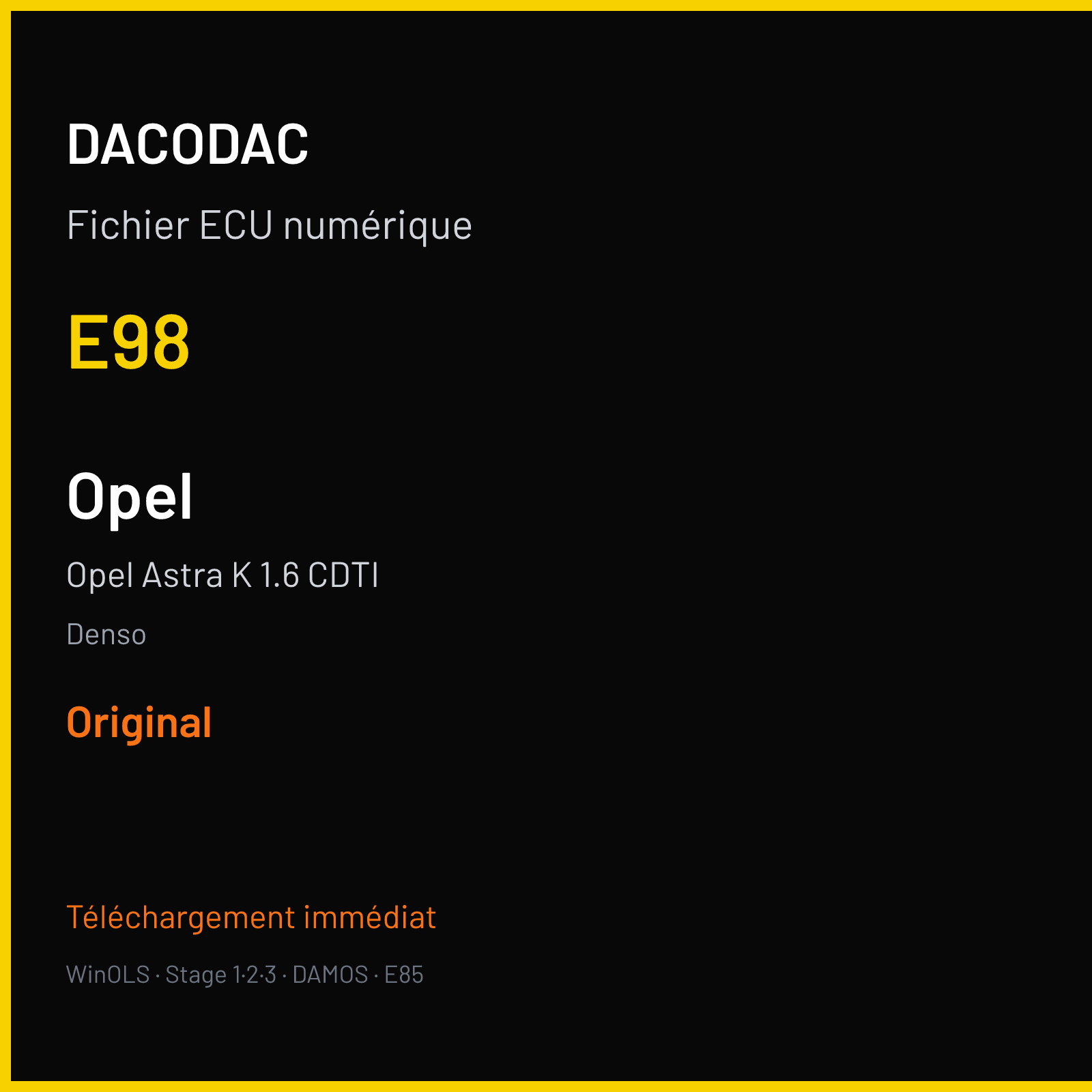 Opel Astra K 1.6 CDTI (2017) — Denso — E98 — Original