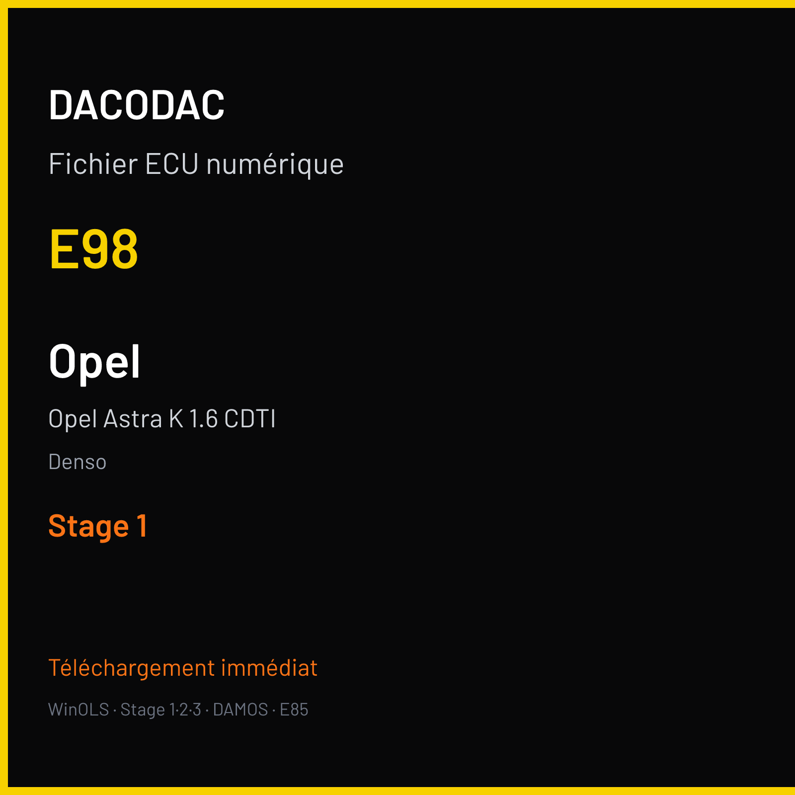 Opel Astra K 1.6 CDTI (2017) — Denso — E98 — Stage 1