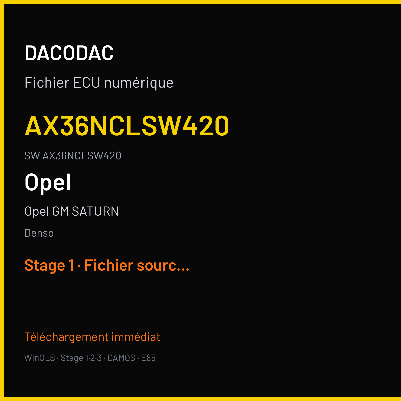 Opel GM SATURN — Denso — AX36NCLSW420 · AX36NCLSW420 — Stage 1
