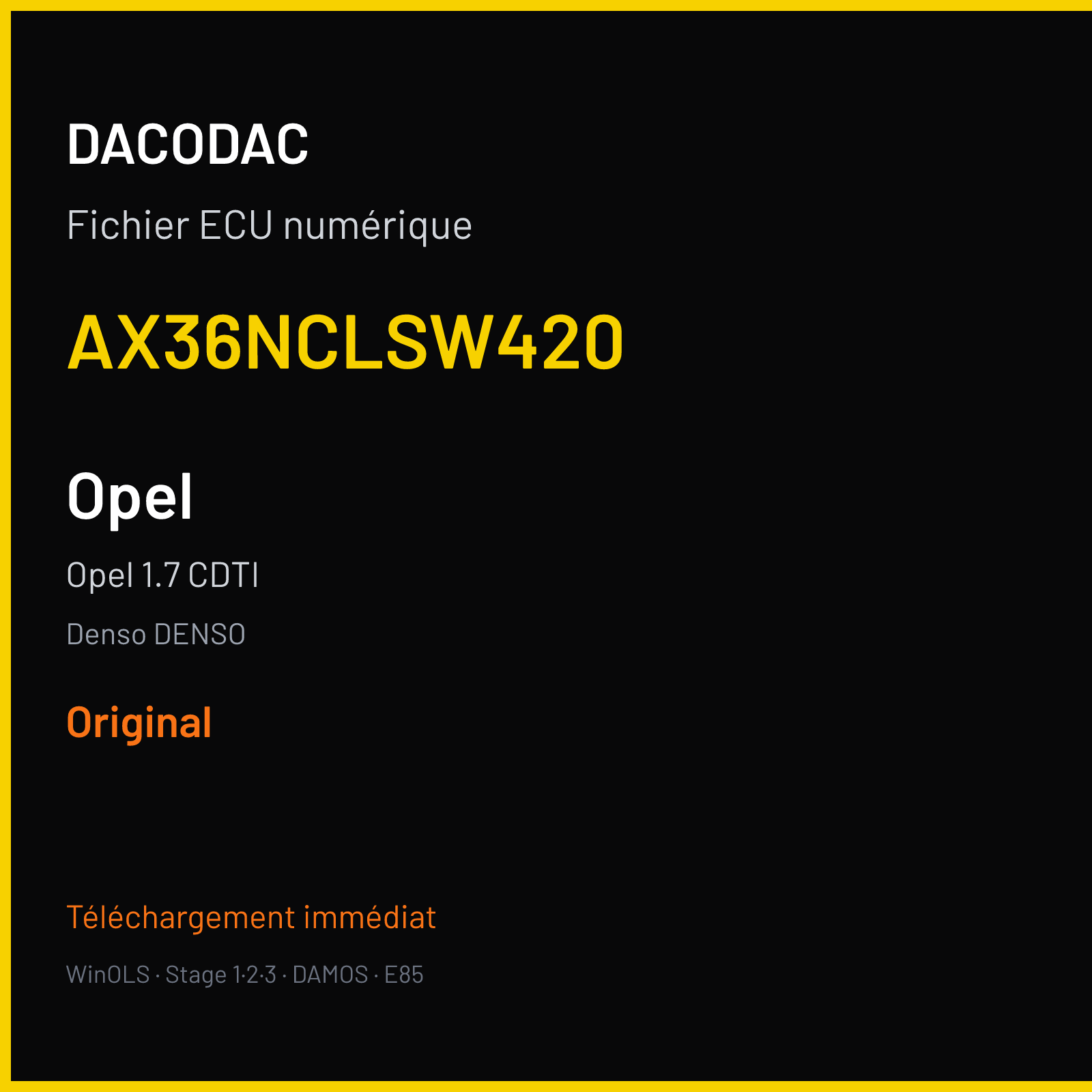 Opel 1.7 CDTI (2010) — Denso DENSO — AX36NCLSW420 — Original