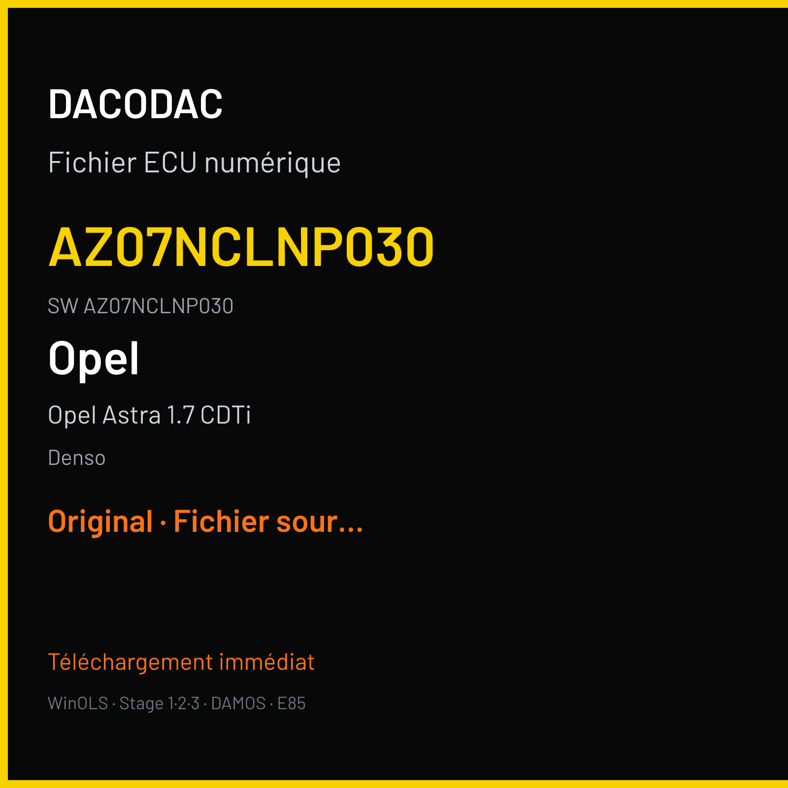 Opel Astra 1.7 CDTi 110 ch (2010) — Denso — AZ07NCLNP030 · AZ07NCLNP030 — Original