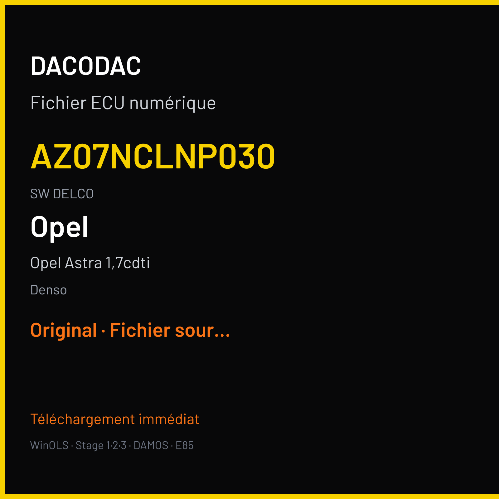 Opel Astra 1,7cdti (2010) — Denso — AZ07NCLNP030 · DELCO — Original