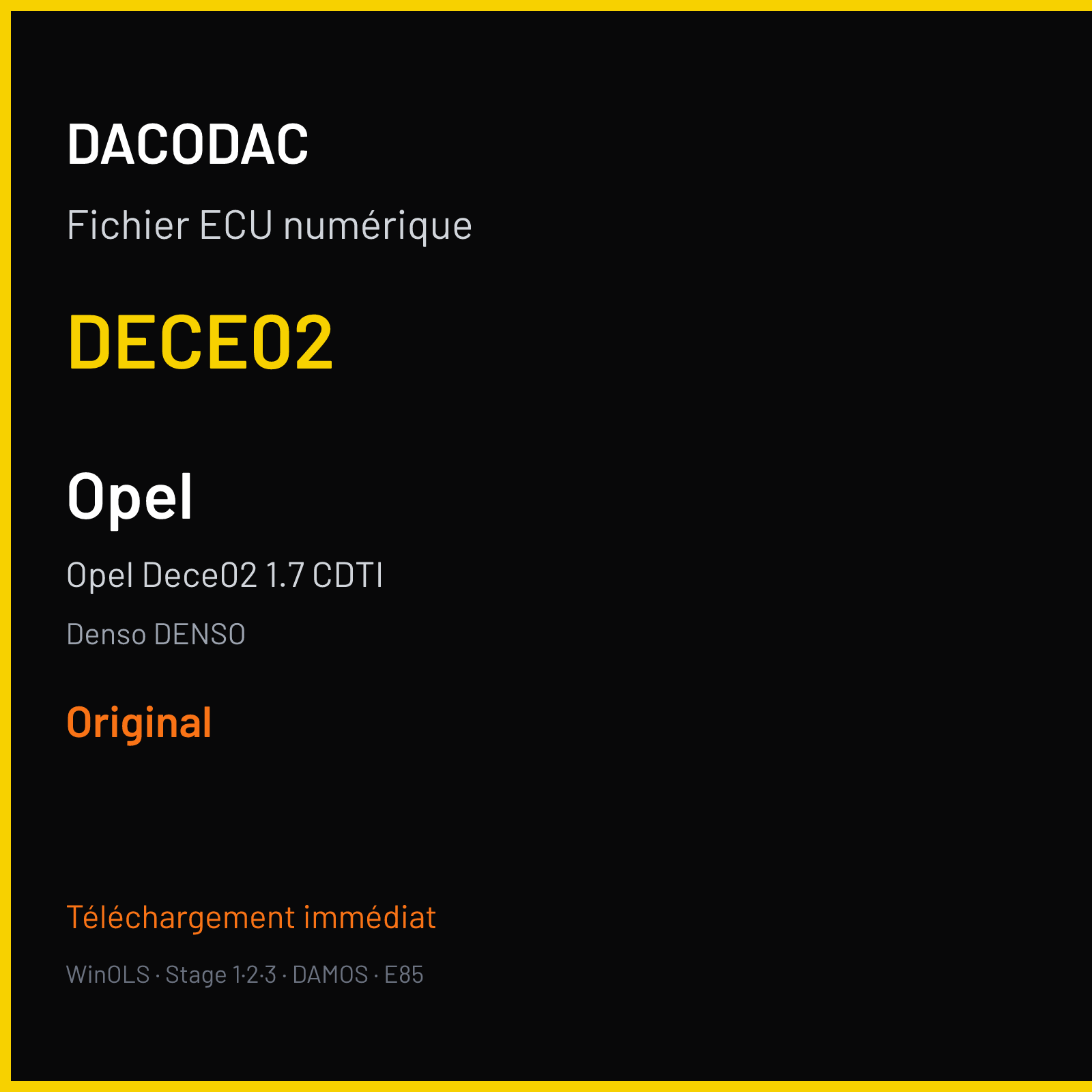 Opel Dece02 1.7 CDTI — Denso DENSO — DECE02 — Original