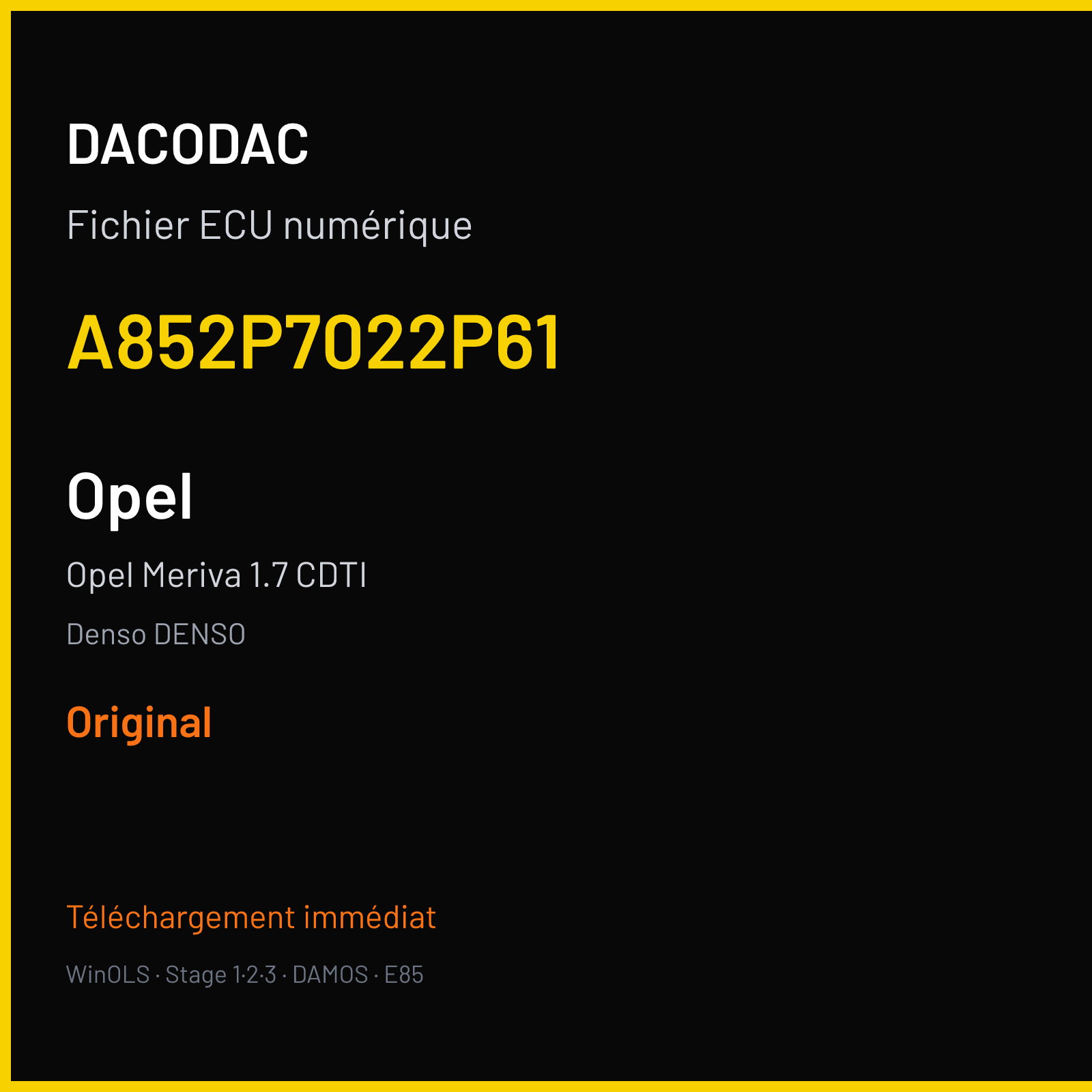 Opel Meriva 1.7 CDTI (2006) — Denso DENSO — A852P7022P61 — Original