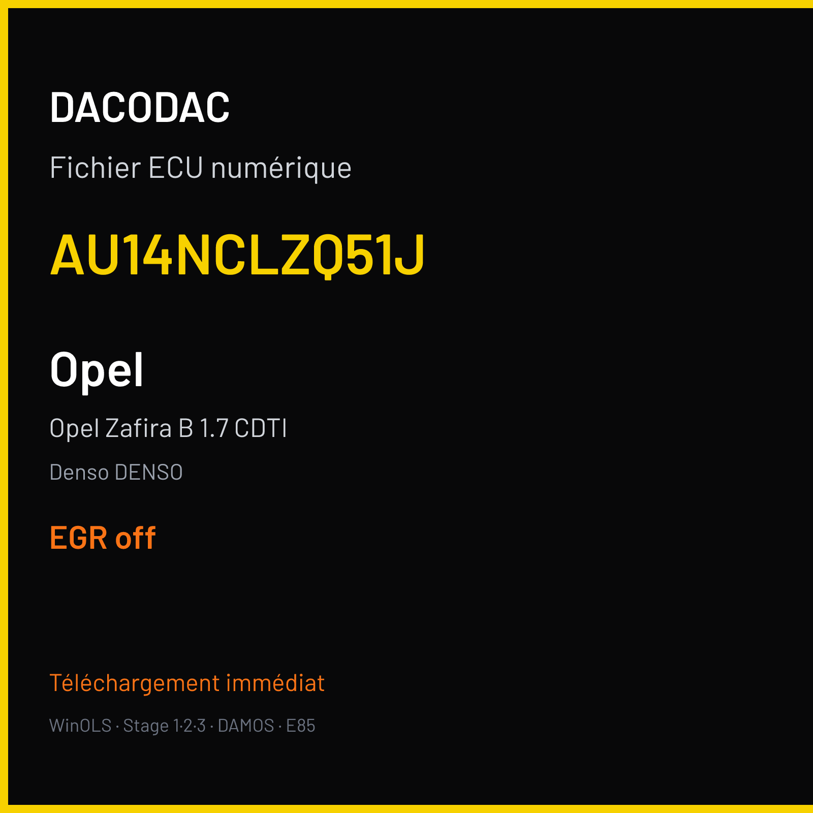 Opel Zafira B 1.7 CDTI (2010) — Denso DENSO — AU14NCLZQ51J — EGR off