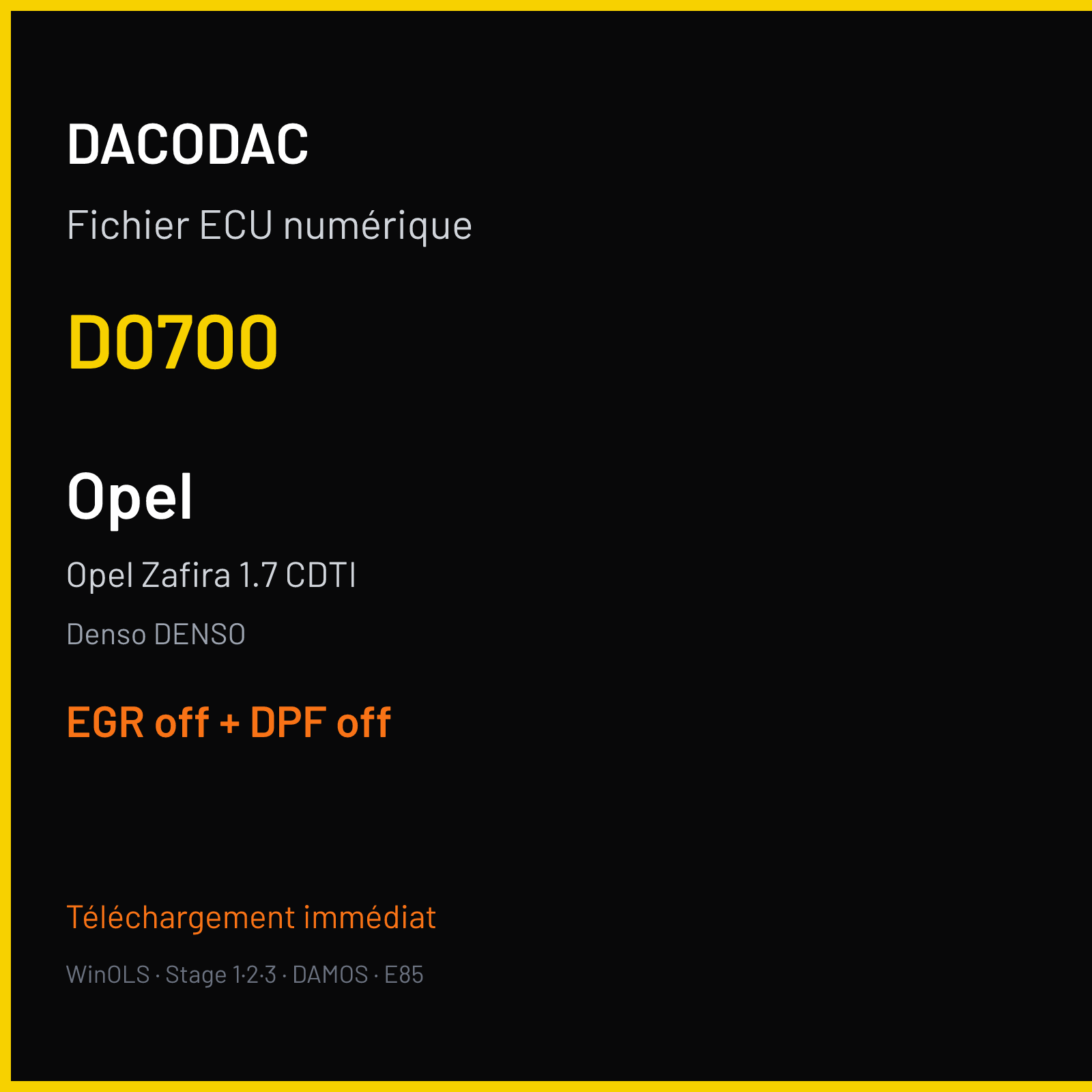 Opel Zafira 1.7 CDTI (2006) — Denso DENSO — D0700 — EGR off + DPF off