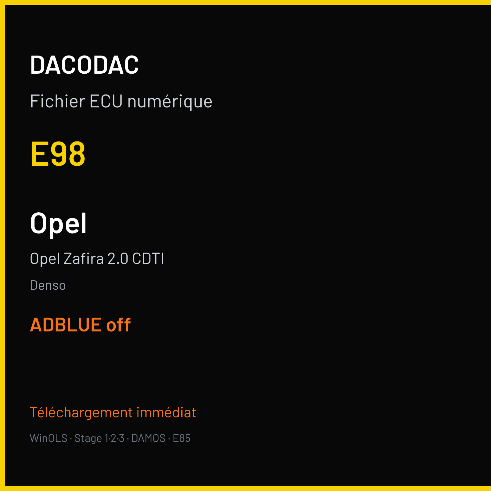 Opel Zafira 2.0 CDTI (2013) — Denso — E98 — ADBLUE off