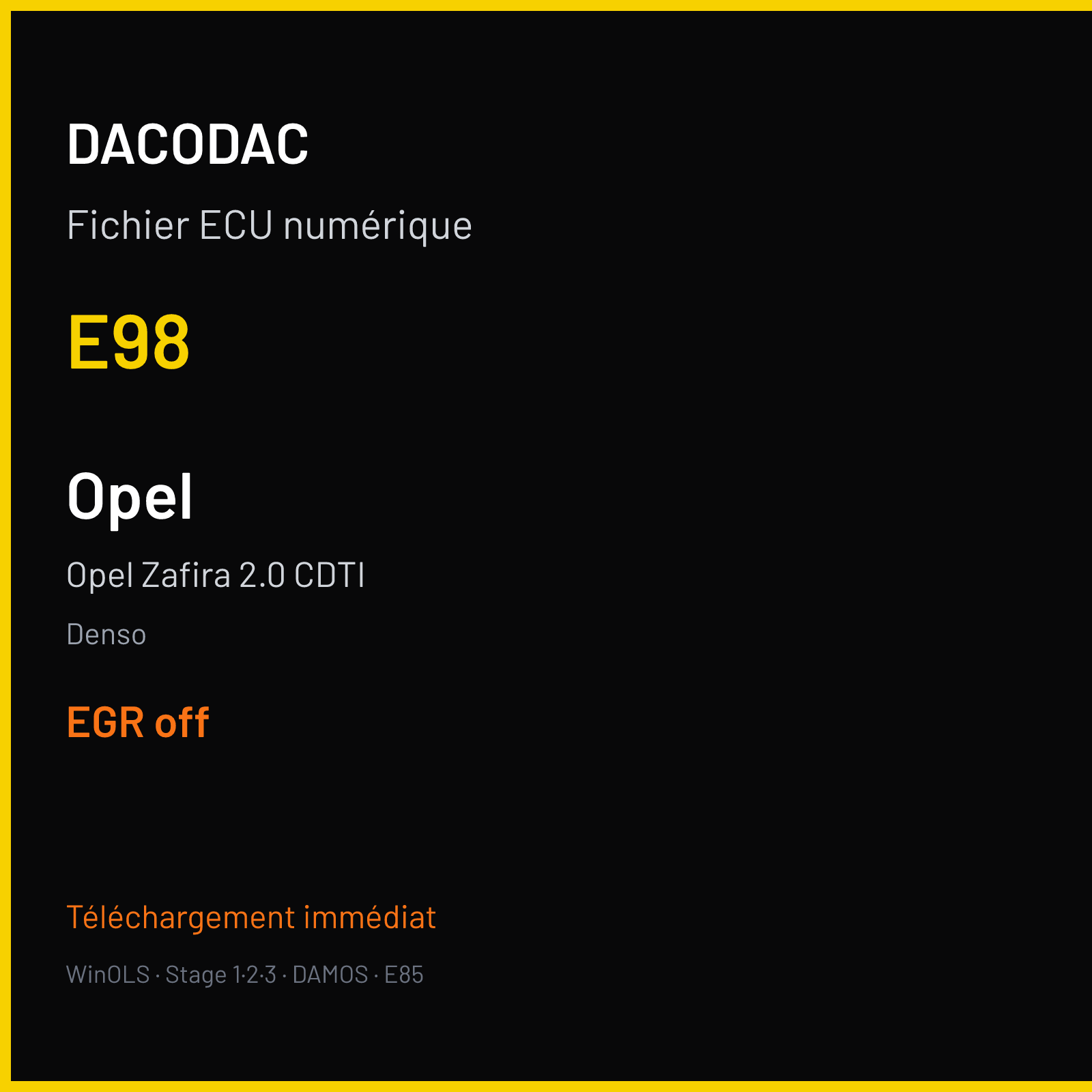 Opel Zafira 2.0 CDTI (2013) — Denso — E98 — EGR off