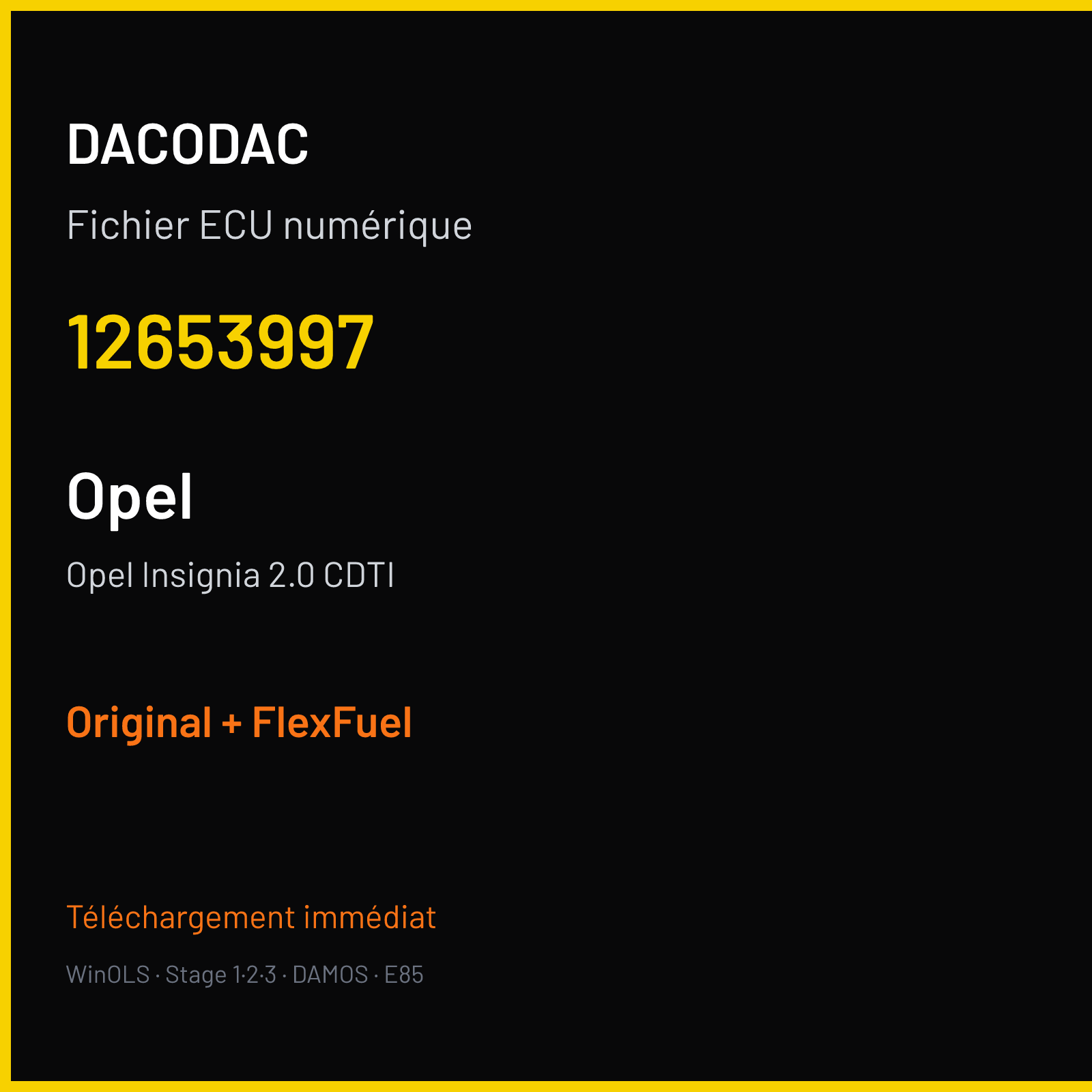 Opel Insignia 2.0 CDTI (2015) — 12653997 — Original + FlexFuel