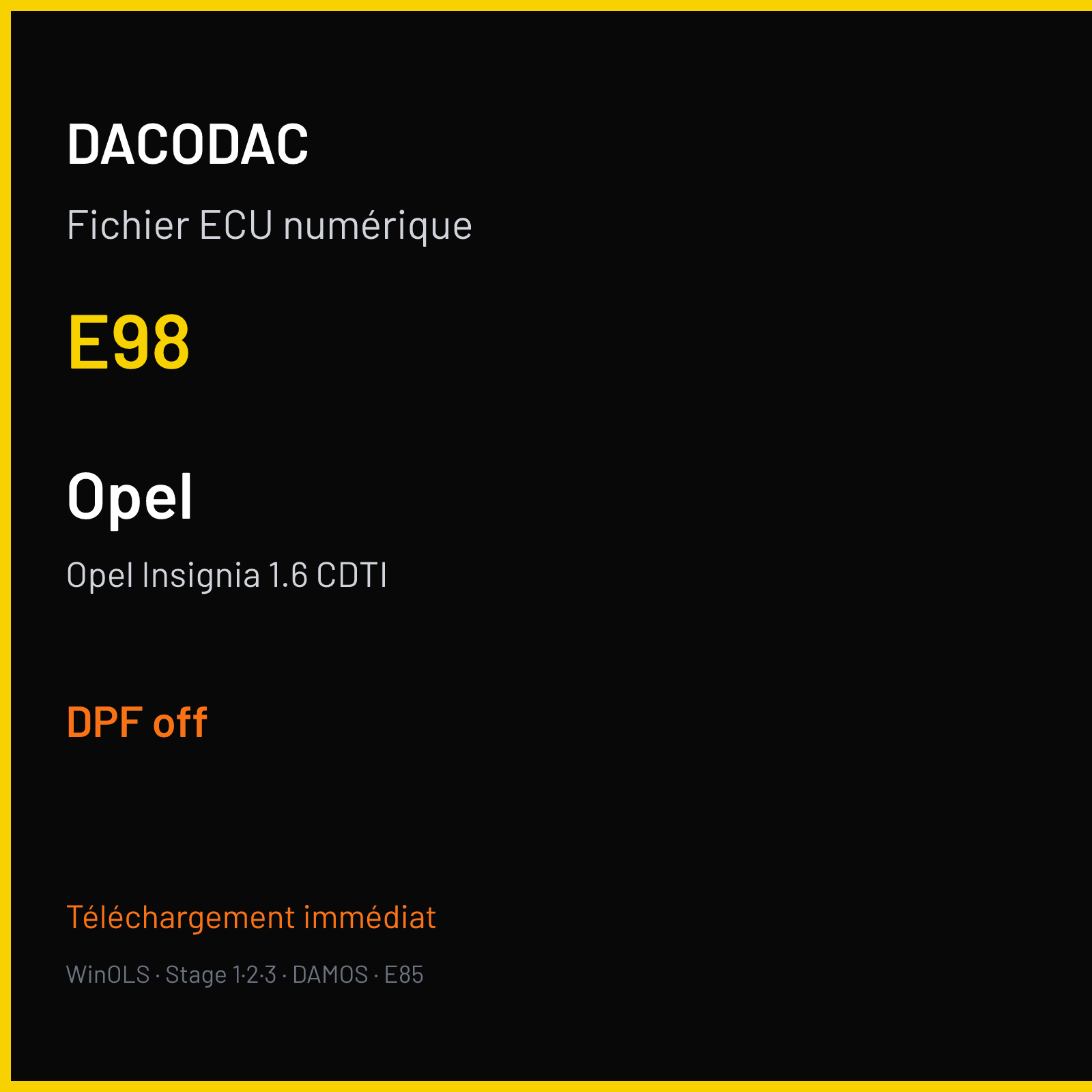 Opel Insignia 1.6 CDTI (2016) — E98 — DPF off