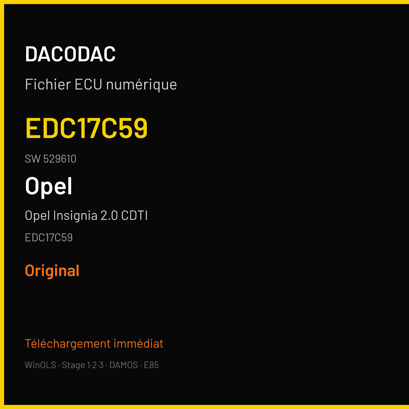 Opel Insignia 2.0 CDTI (2010) — EDC17C59 — EDC17C59 · 529610 — Original