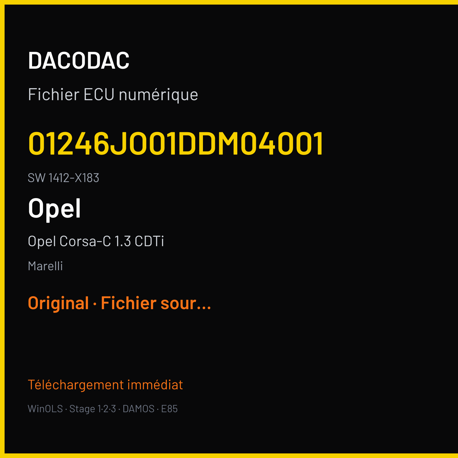 Opel Corsa-C 1.3 CDTi (2004) — Marelli — 01246JO01DDM04001 · 1412-X183 — Original