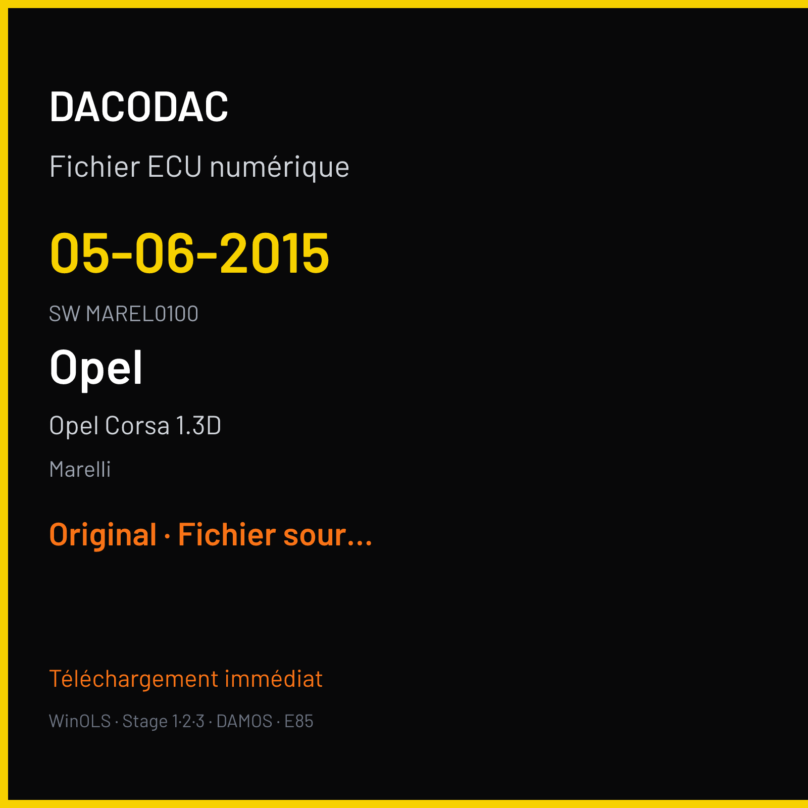 Opel Corsa 1.3D (2006) — Marelli — 05-06-2015 · MAREL0100 — Original
