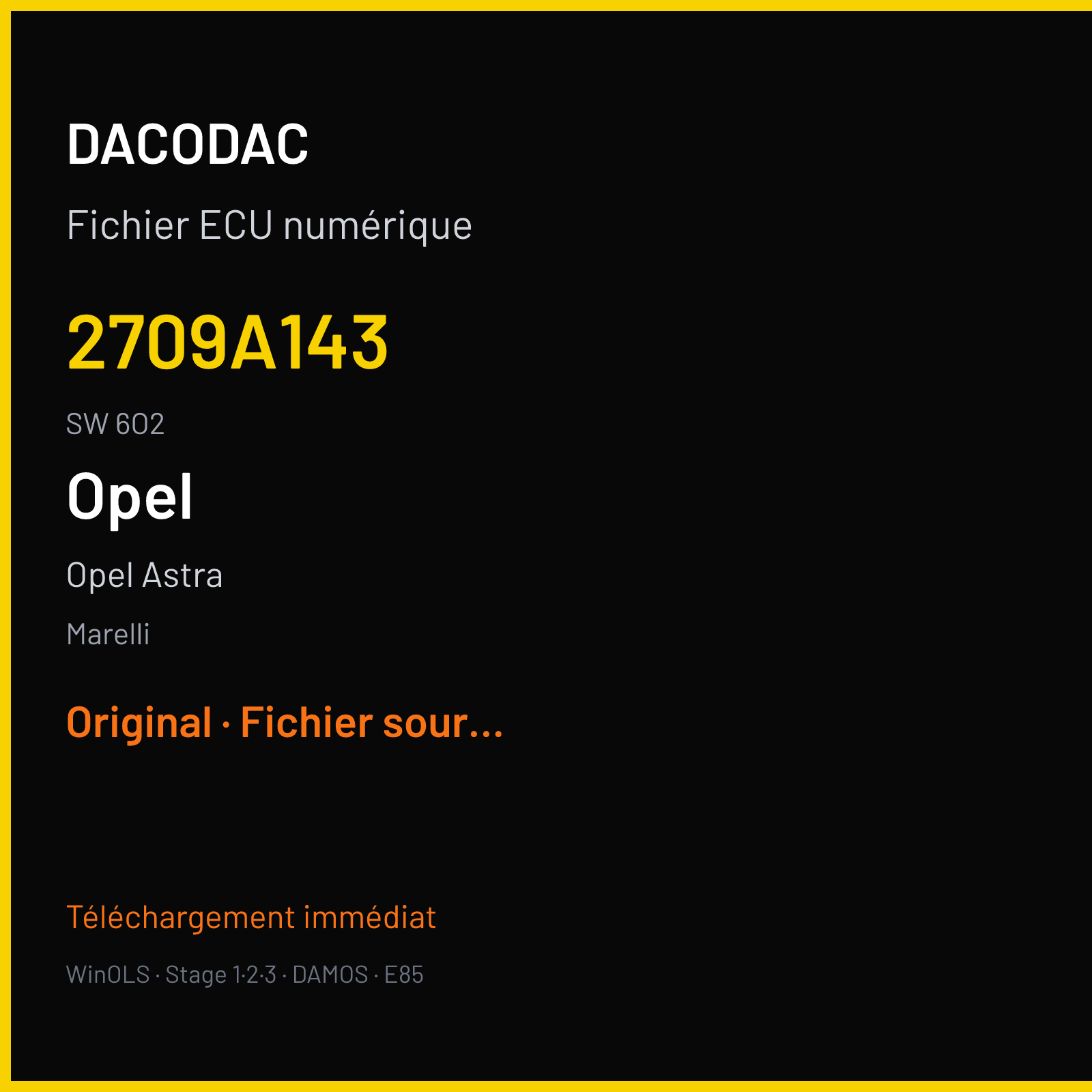 Opel Astra (2007) — Marelli — 2709A143 · 6O2 — Original