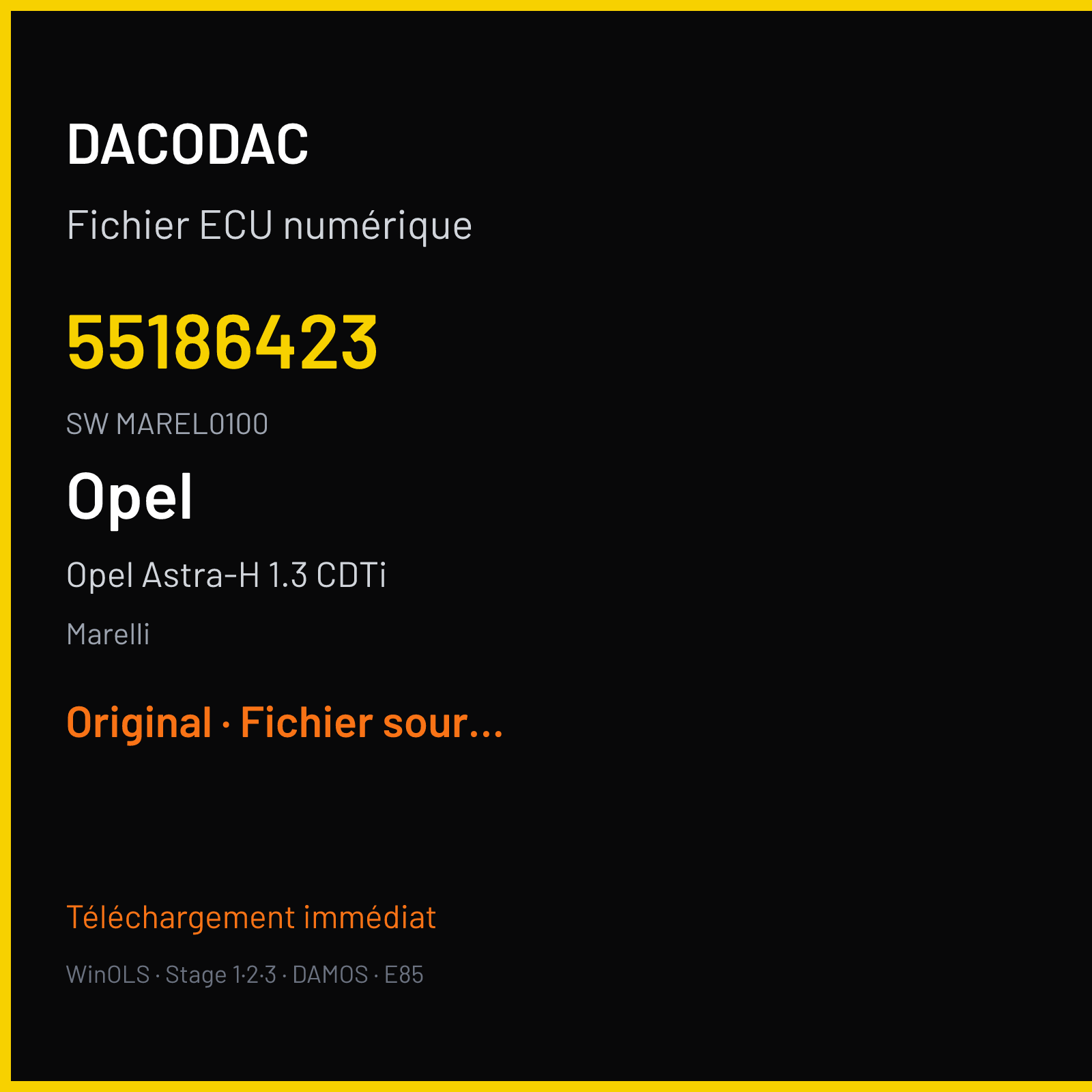 Opel Astra-H 1.3 CDTi (2009) — Marelli — 55186423 · MAREL0100 — Original