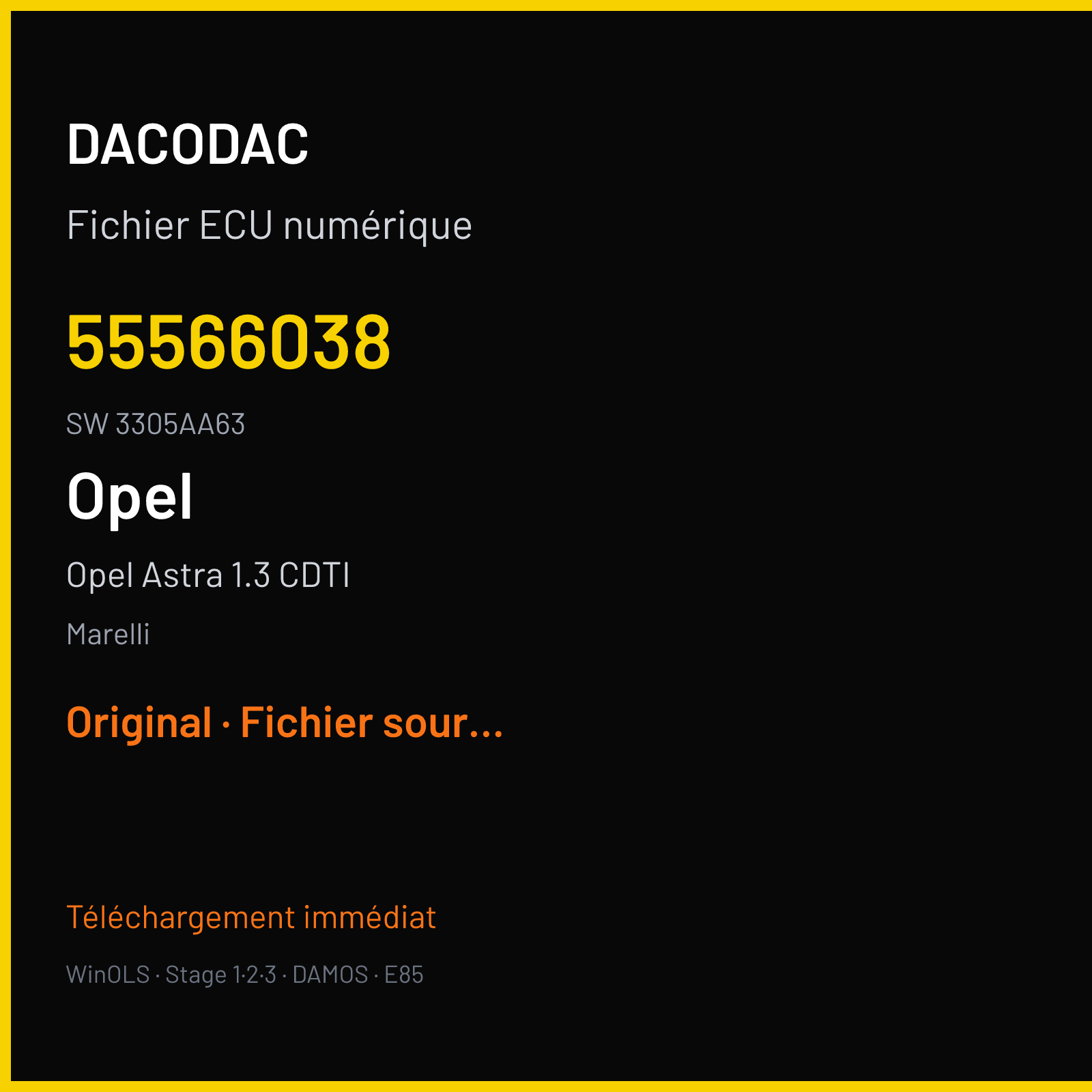 Opel Astra 1.3 CDTI (2008) — Marelli — 55566038 · 3305AA63 — Original