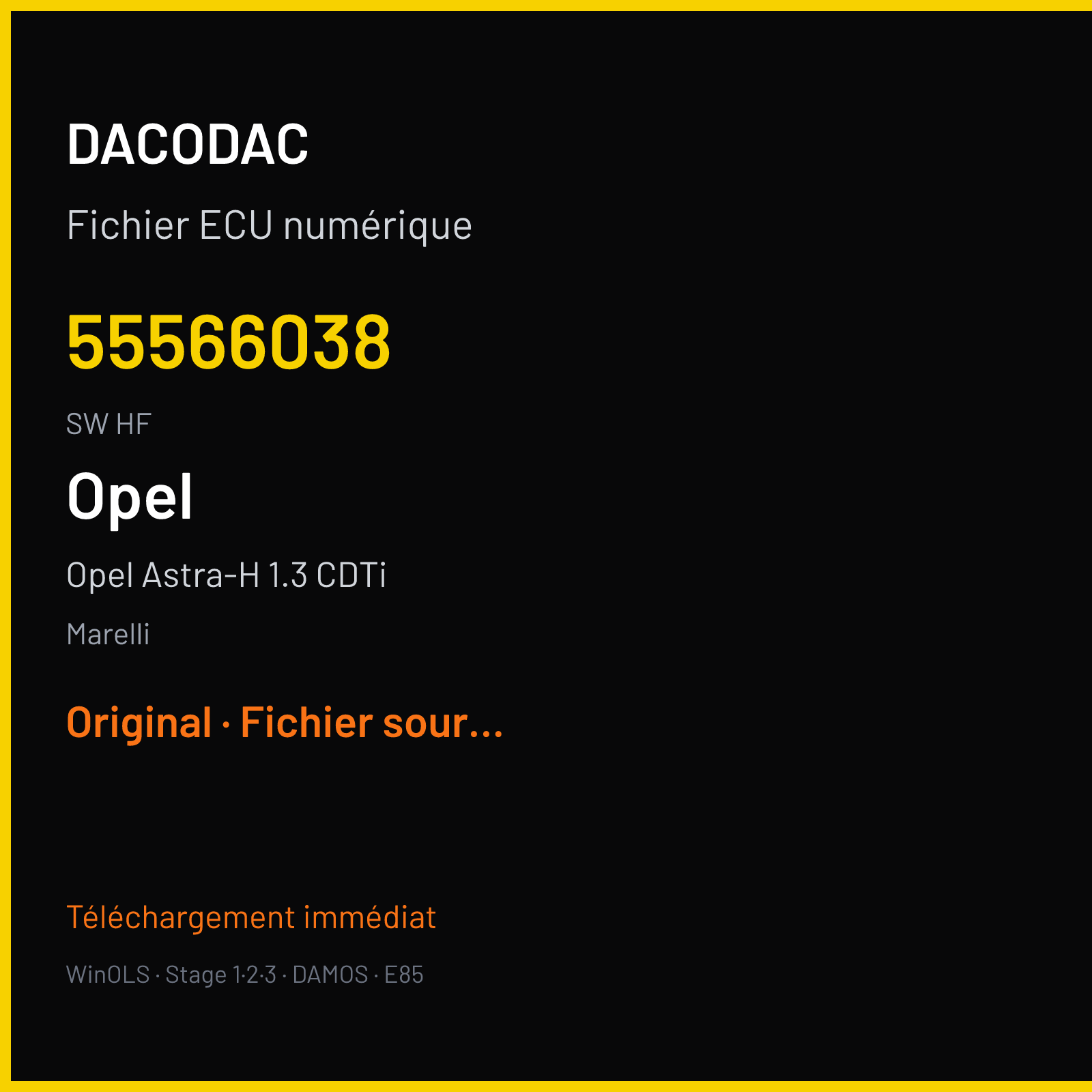 Opel Astra-H 1.3 CDTi (2009) — Marelli — 55566038 · HF — Original