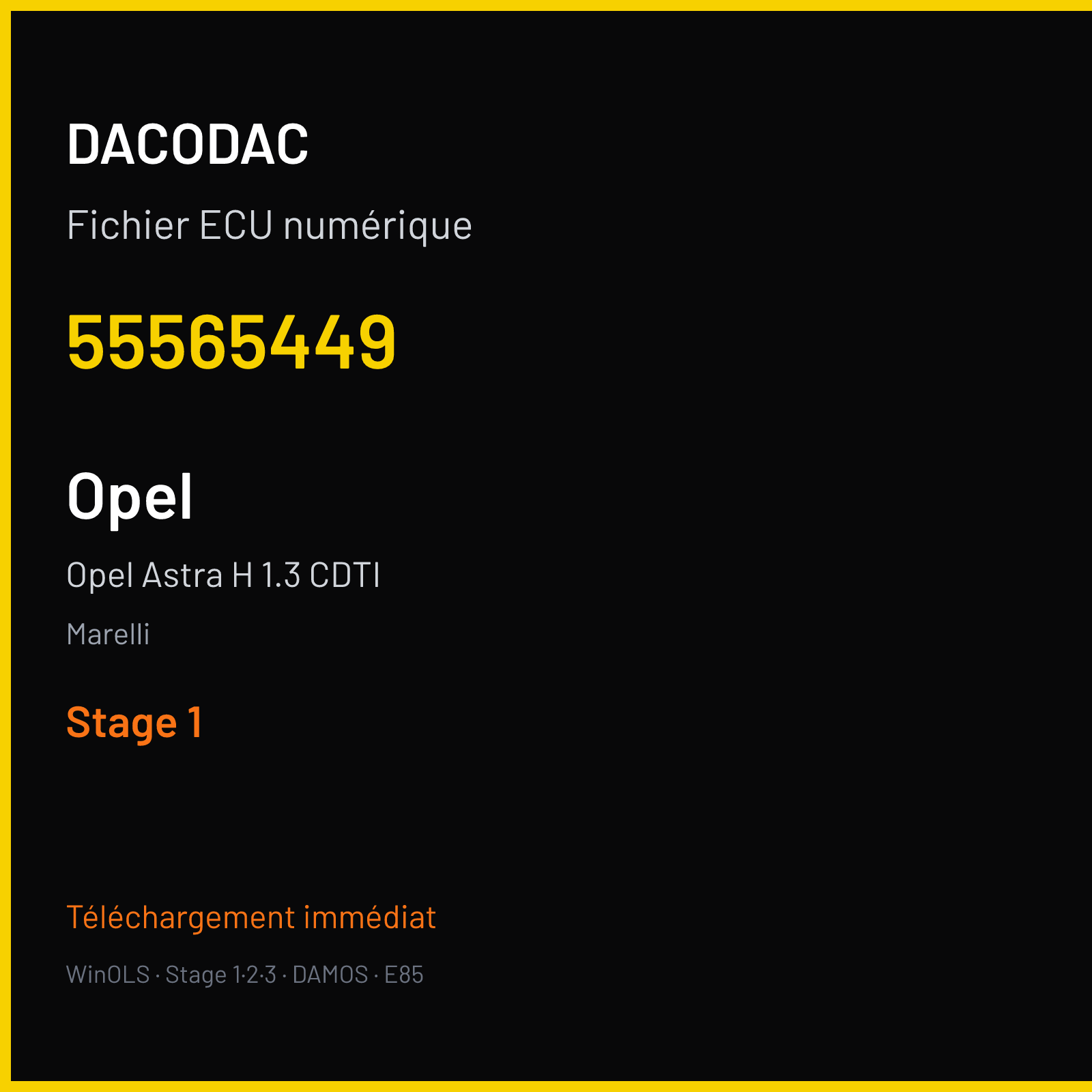 Opel Astra H 1.3 CDTI (2009) — Marelli — 55565449 — Stage 1