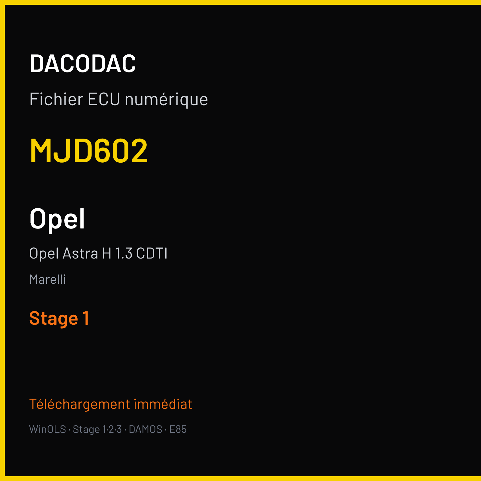 Opel Astra H 1.3 CDTI (2009) — Marelli — MJD602 — Stage 1