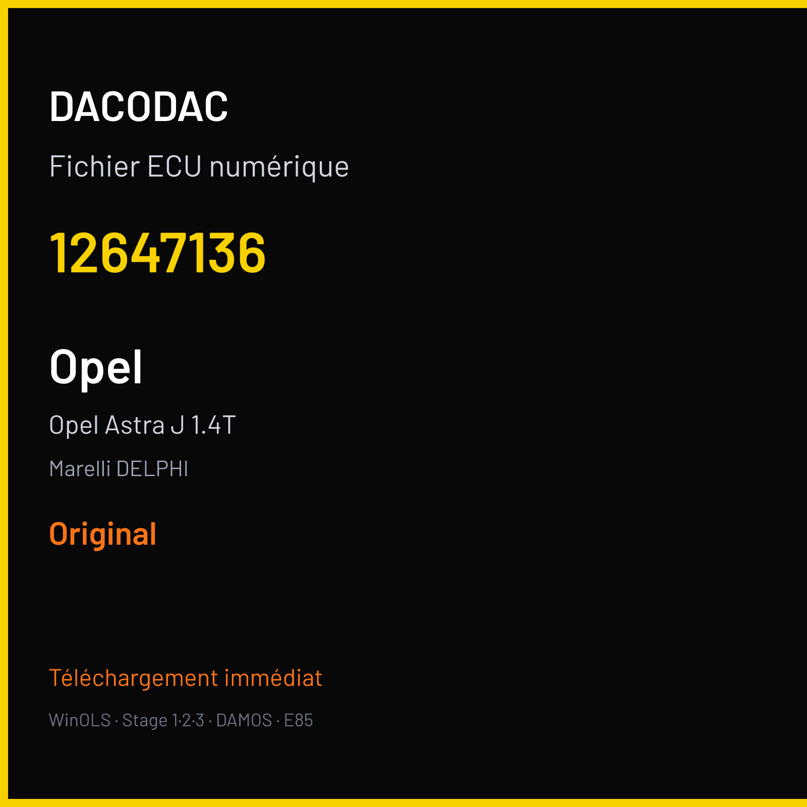 Opel Astra J 1.4T (2012) — Marelli DELPHI — 12647136 — Original