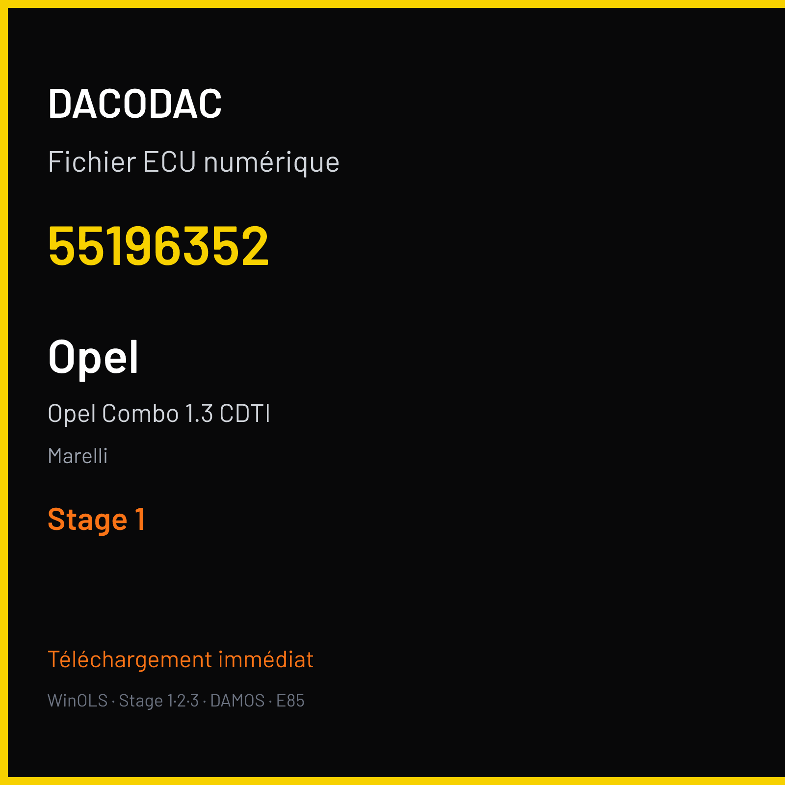 Opel Combo 1.3 CDTI (2007) — Marelli — 55196352 — Stage 1
