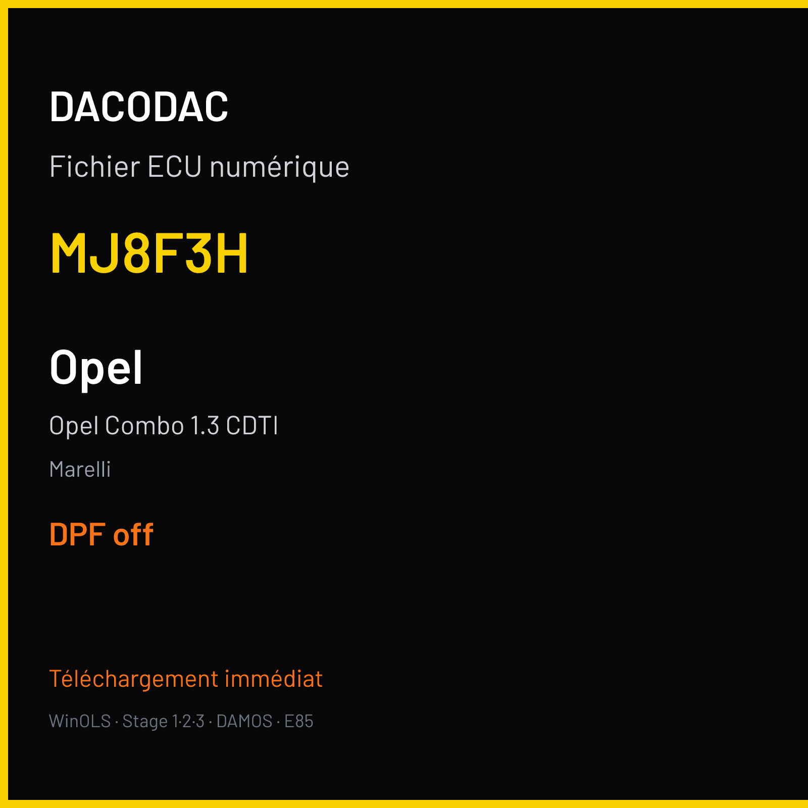 Opel Combo 1.3 CDTI (2009) — Marelli — MJ8F3H — DPF off