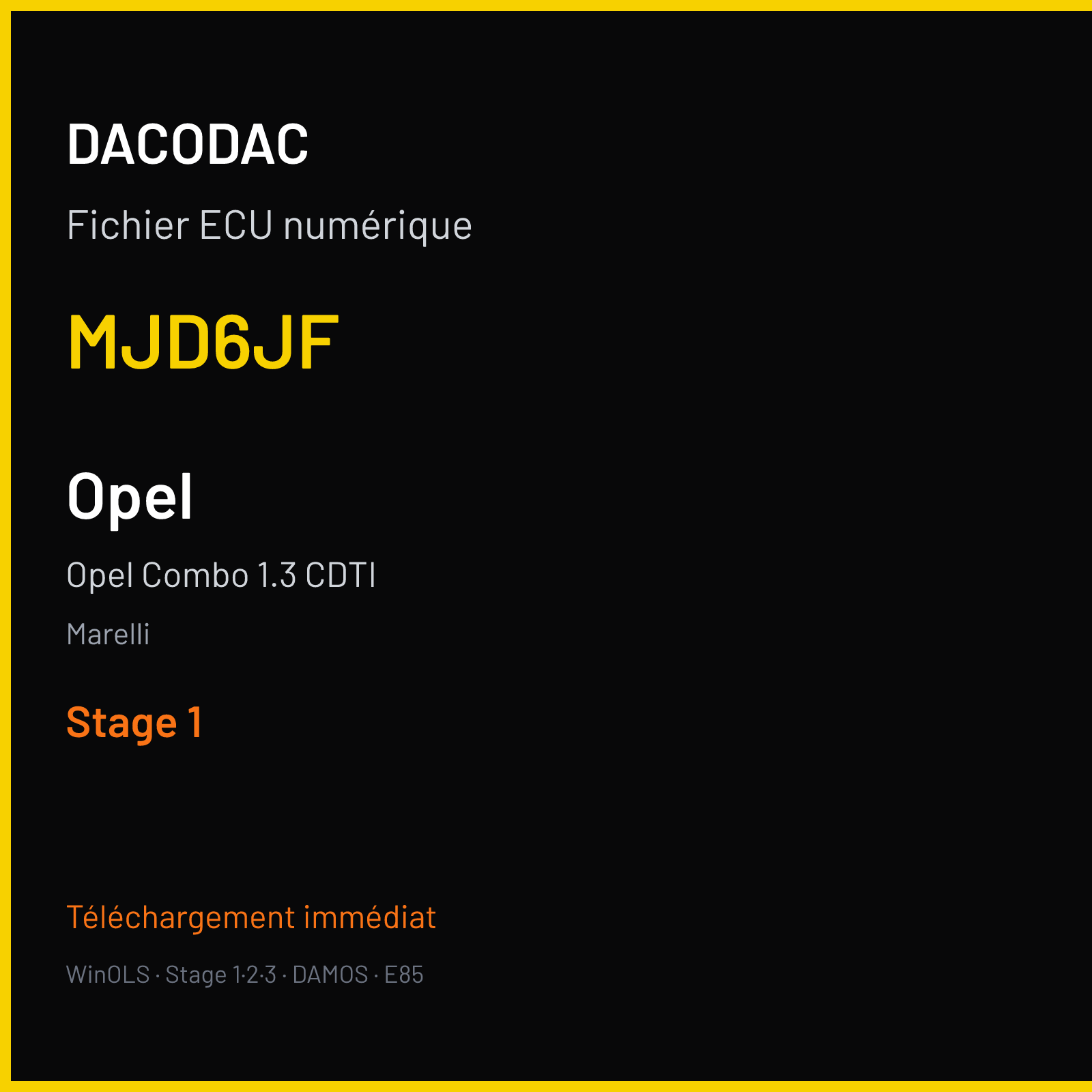 Opel Combo 1.3 CDTI (2005) — Marelli — MJD6JF — Stage 1