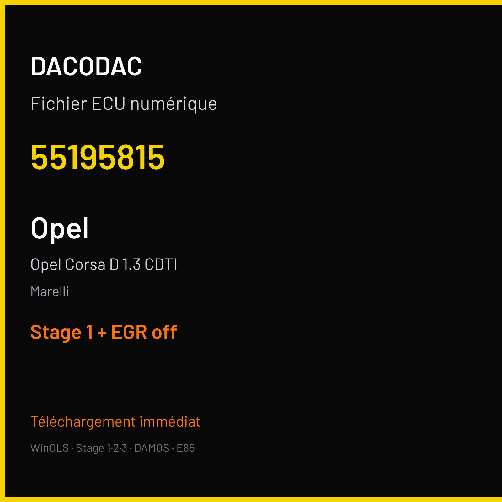 Opel Corsa D 1.3 CDTI (2007) — Marelli — 55195815 — Stage 1 + EGR off