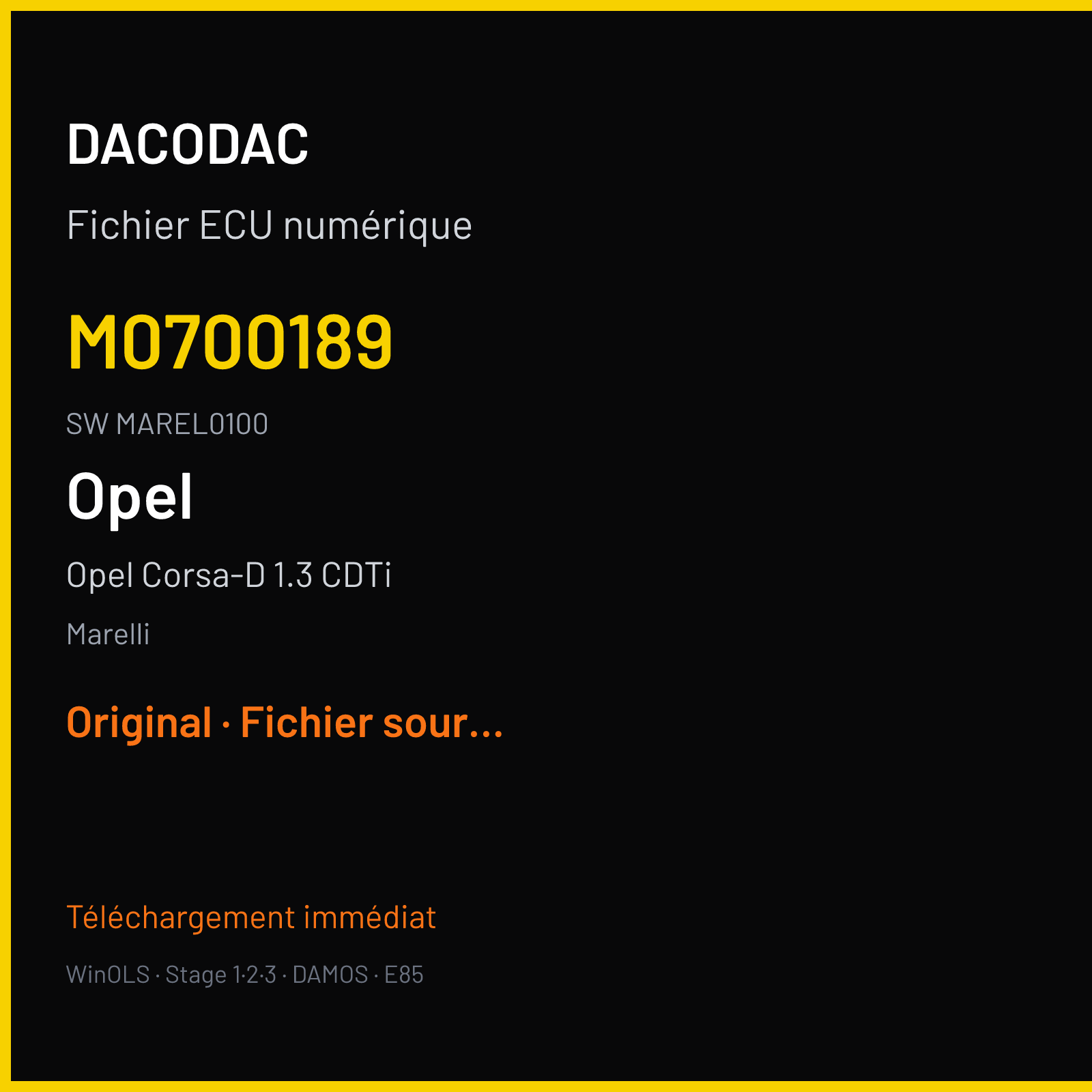 Opel Corsa-D 1.3 CDTi (2008) — Marelli — M0700189 · MAREL0100 — Original