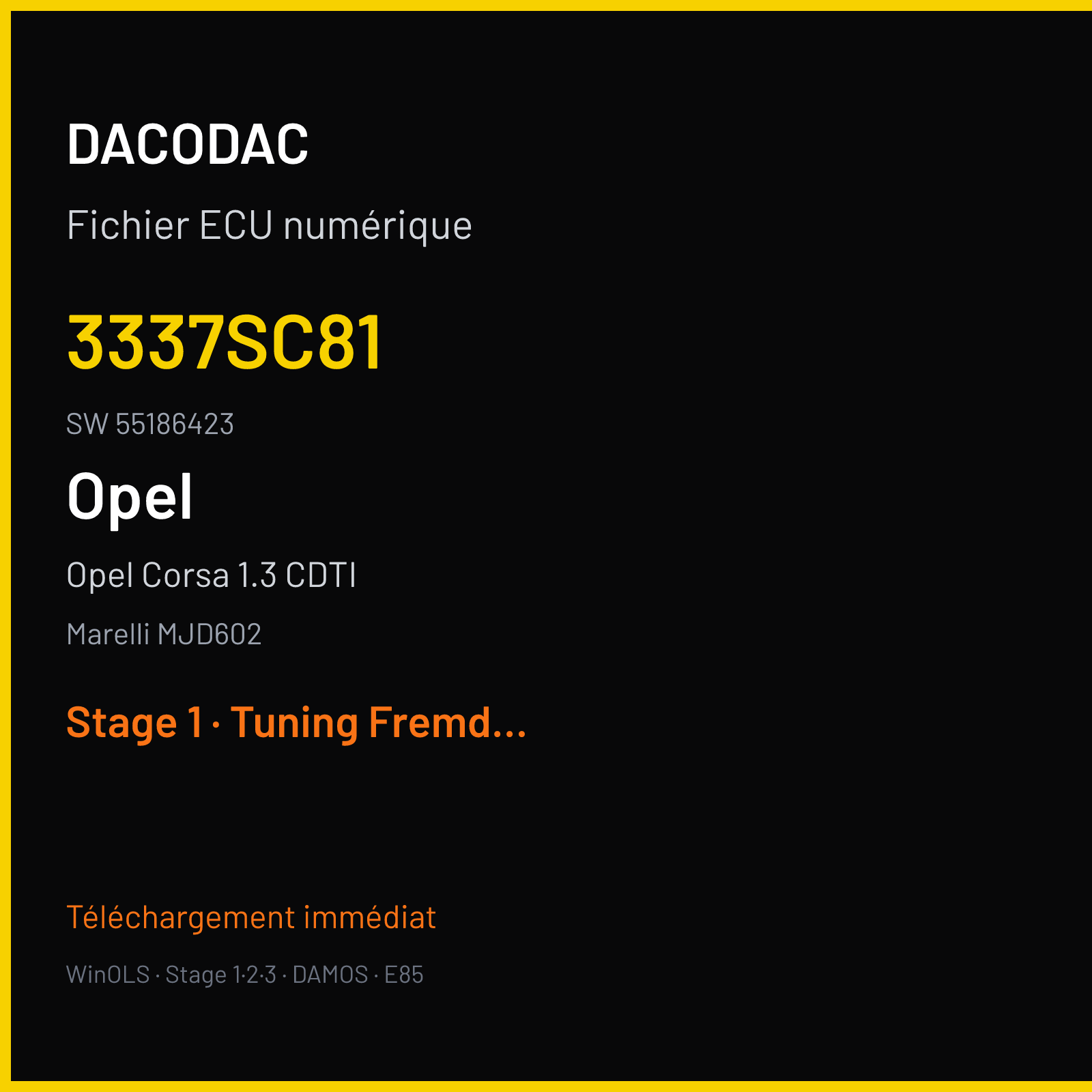 Opel Corsa 1.3 CDTI (2008) — Marelli MJD602 — 3337SC81 · 55186423 — Stage 1