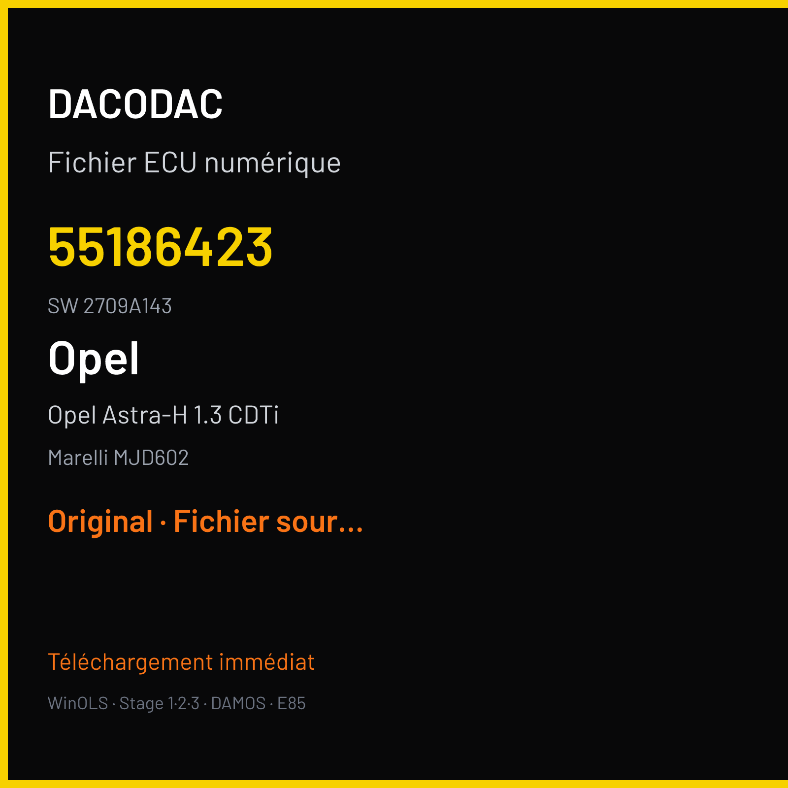 Opel Astra-H 1.3 CDTi (2009) — Marelli MJD602 — 55186423 · 2709A143 — Original