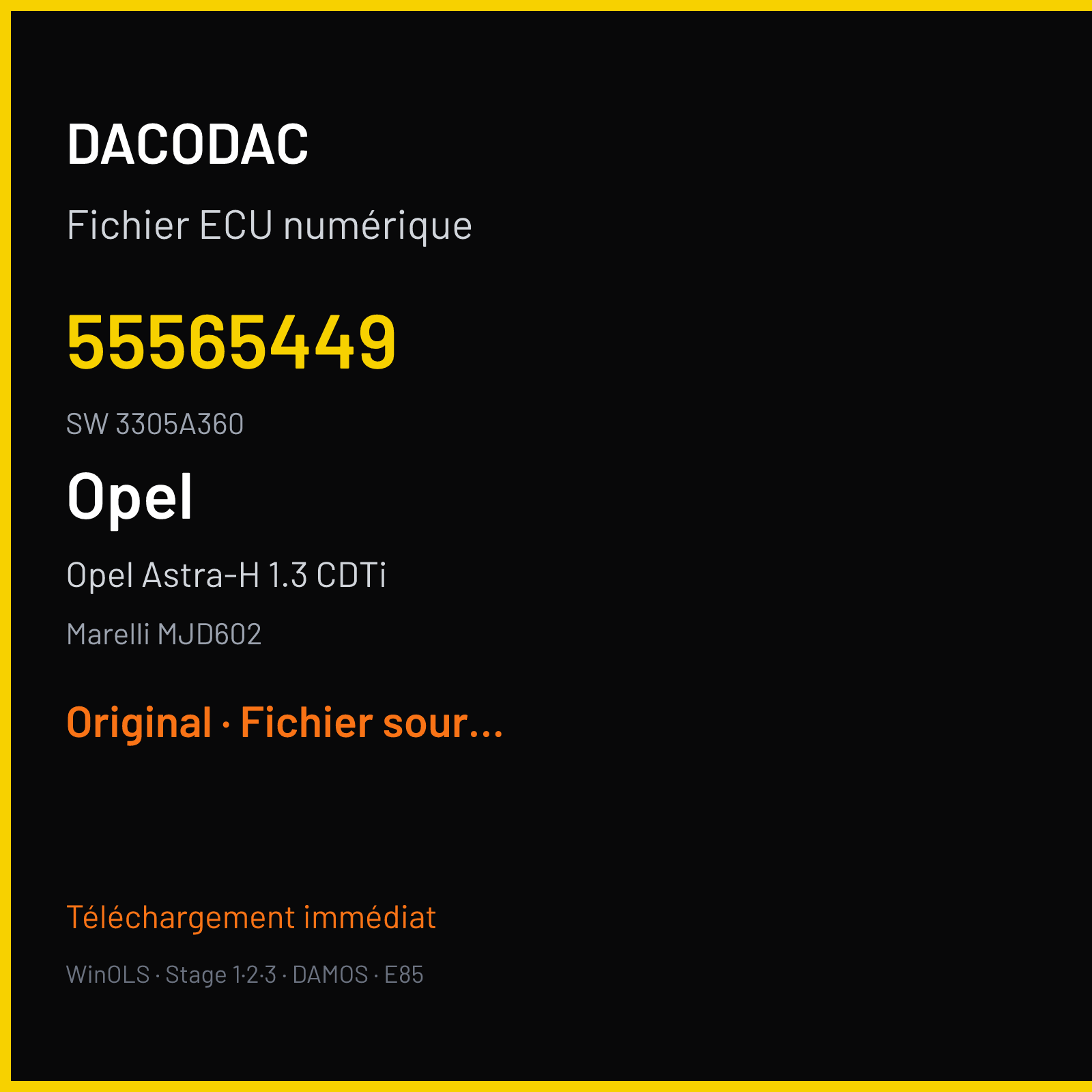 Opel Astra-H 1.3 CDTi (2009) — Marelli MJD602 — 55565449 · 3305A360 — Original