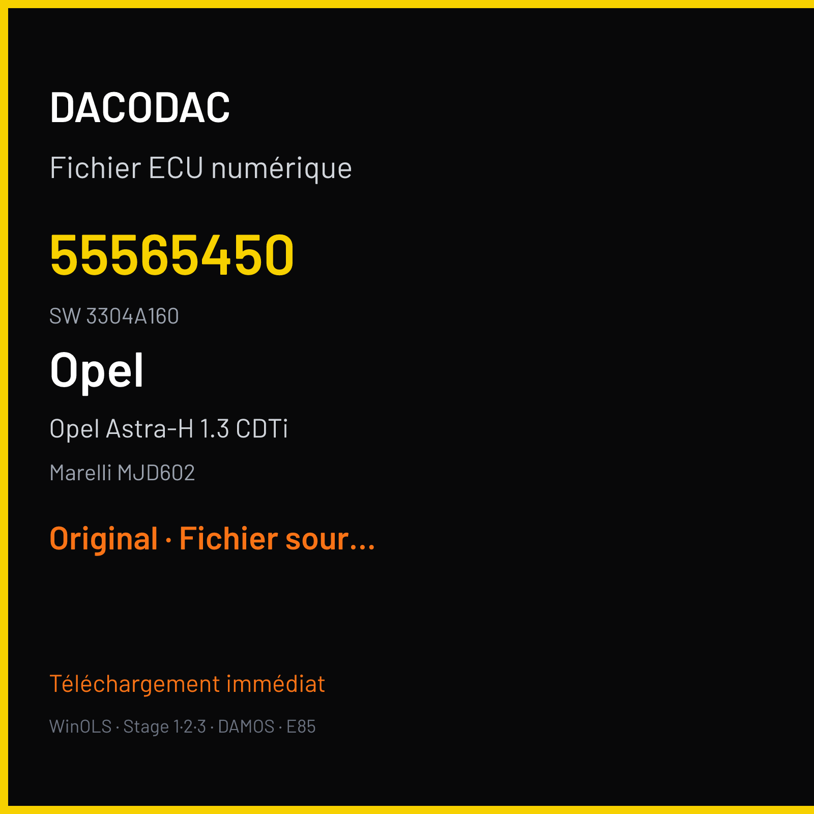 Opel Astra-H 1.3 CDTi (2009) — Marelli MJD602 — 55565450 · 3304A160 — Original